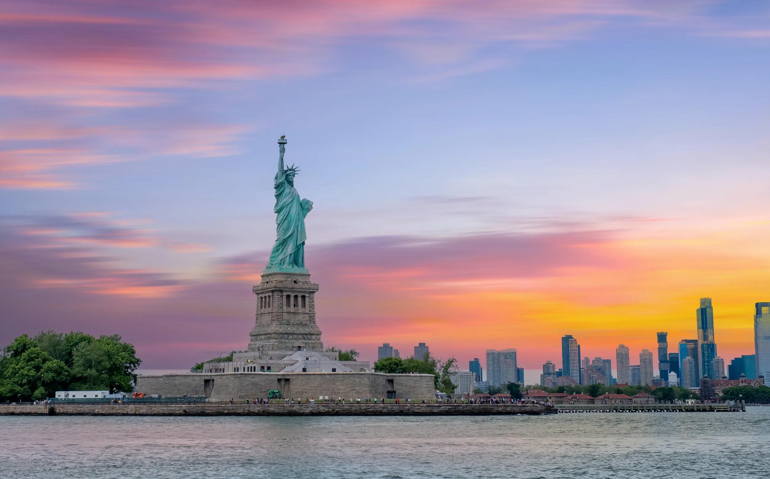 Statue of Liberty New York and Manhattan USA
