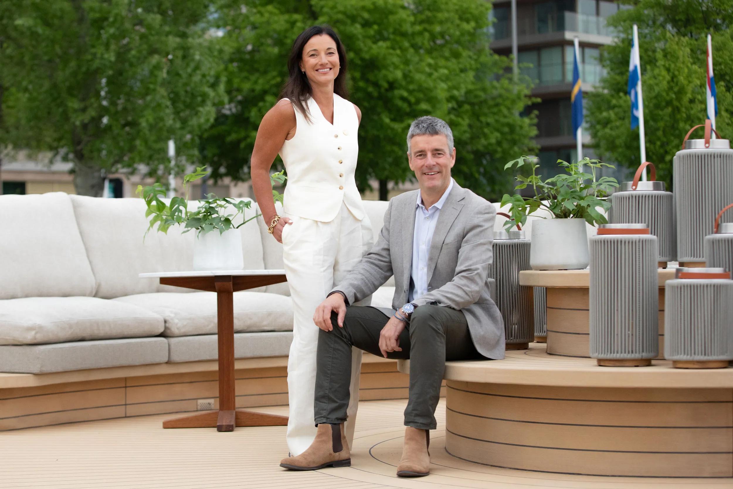 APT Solara 2025 Shoot - Ship chistening event - co-owners Rob McGeary and Lou Tandy.