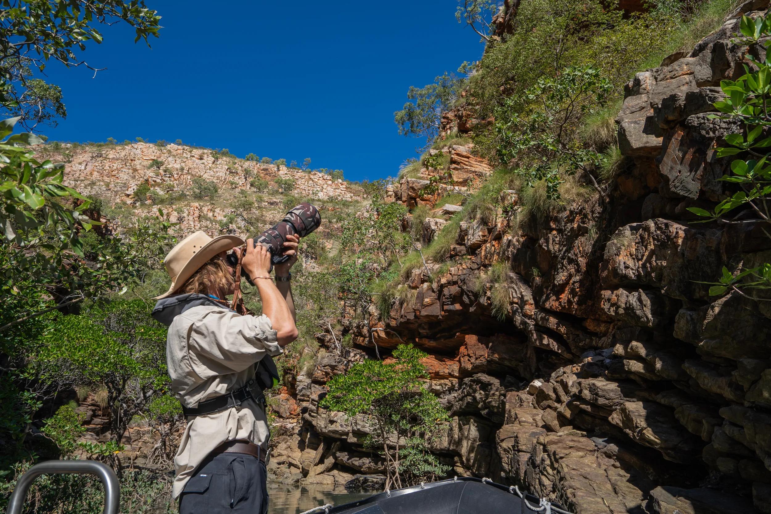 Seabourn Photographer Harry Aslan, at Horizontal Falls, Kimberley Coast, W.A.