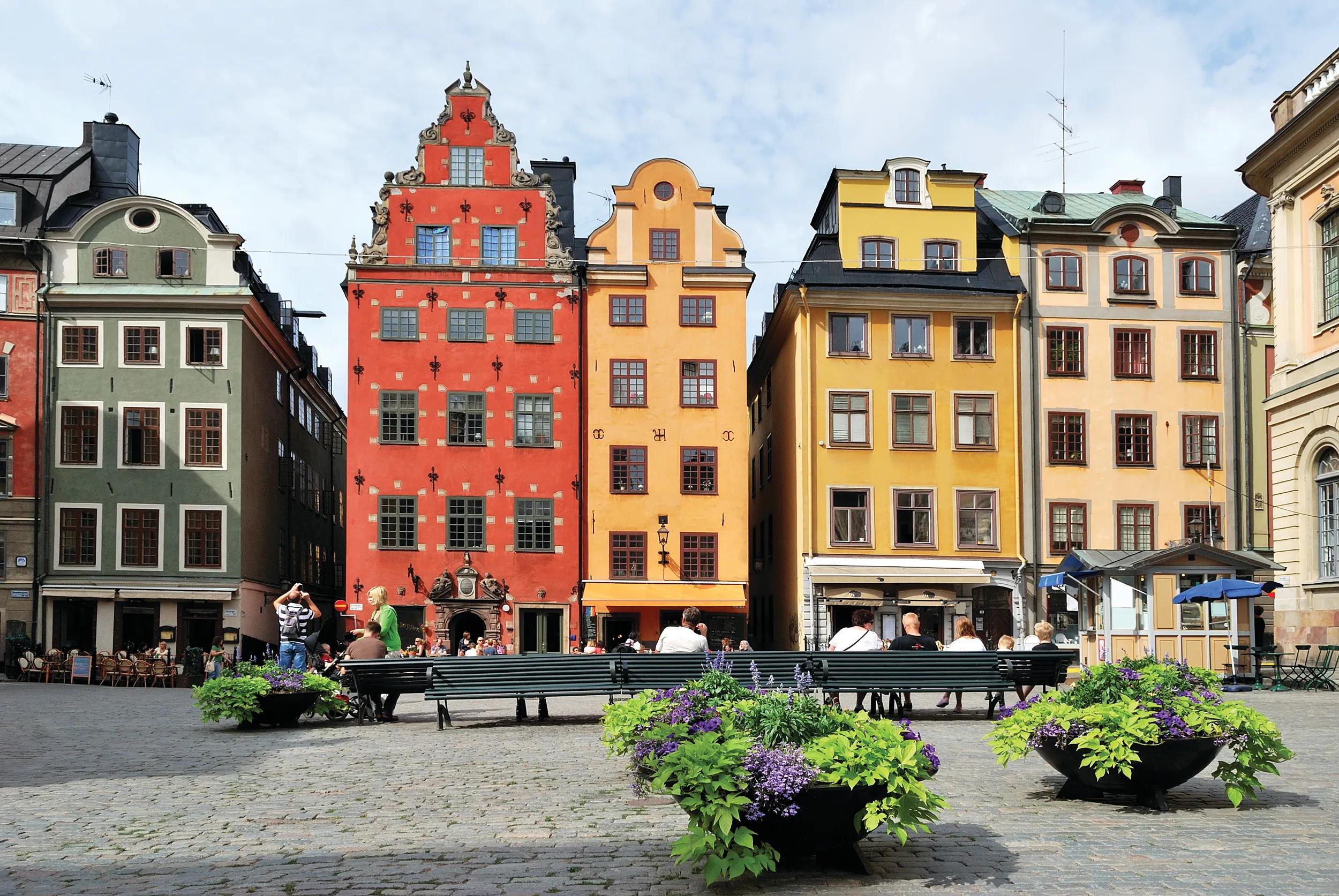Stockholm. The famous square Stortorget  in the heart of the Old Town