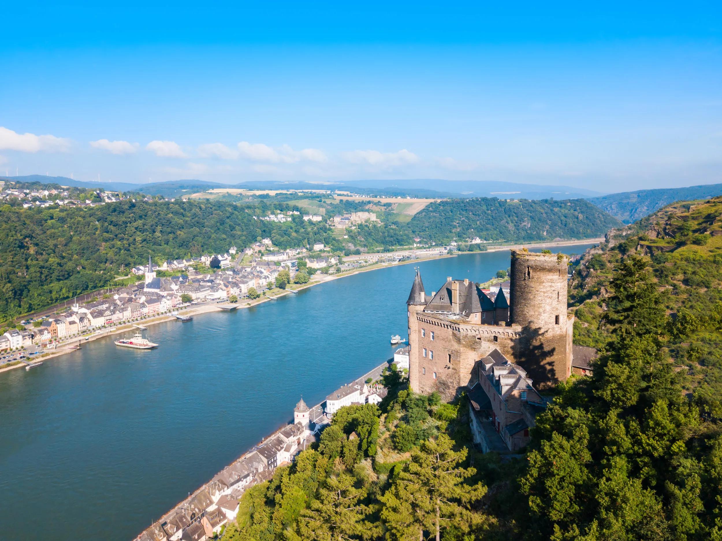 Katz Castle or Burg Katz is a castle ruin above the St. Goarshausen town in Rhineland-Palatinate region, Germany