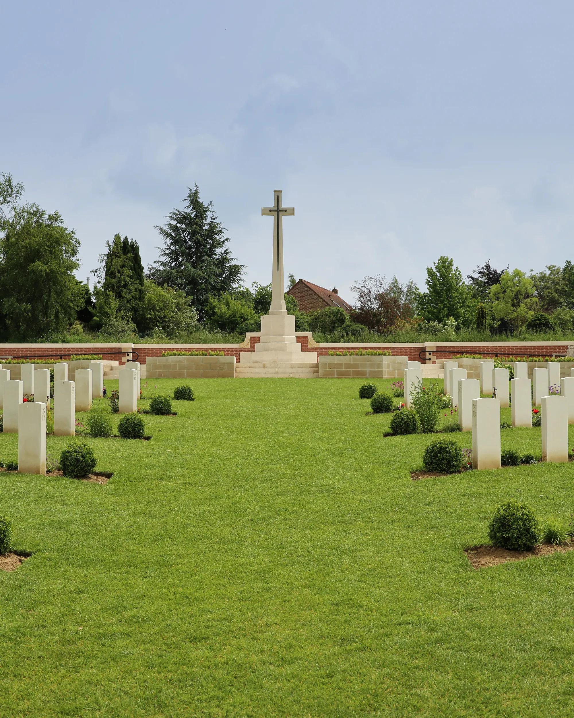 Fromelles, france - June 2, 2014: Fromelles (Pheasant Wood) Military Cemetery