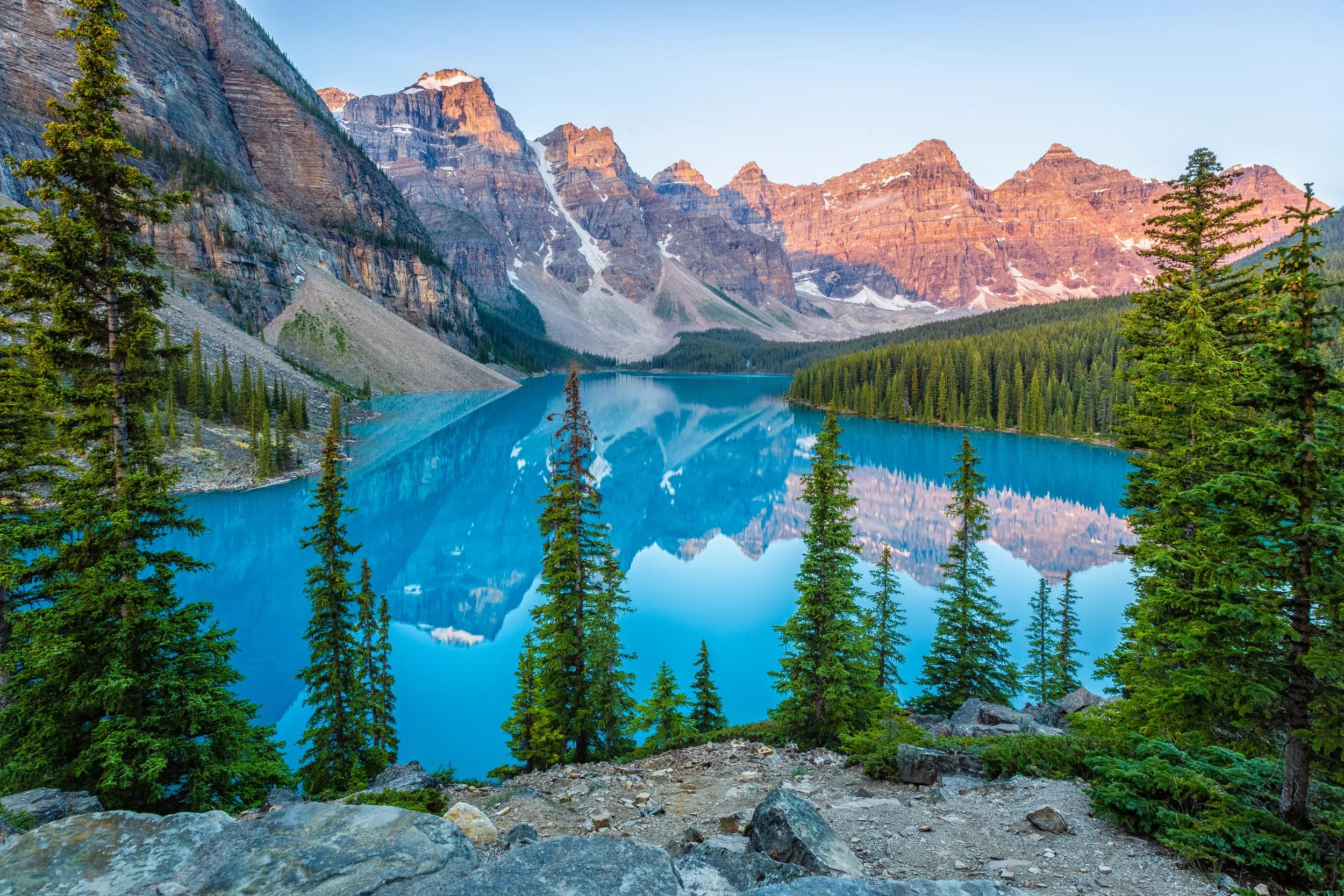 Moraine Lake in the Valley of the Ten Peaks  of Banff National Park, Canadian Rockies