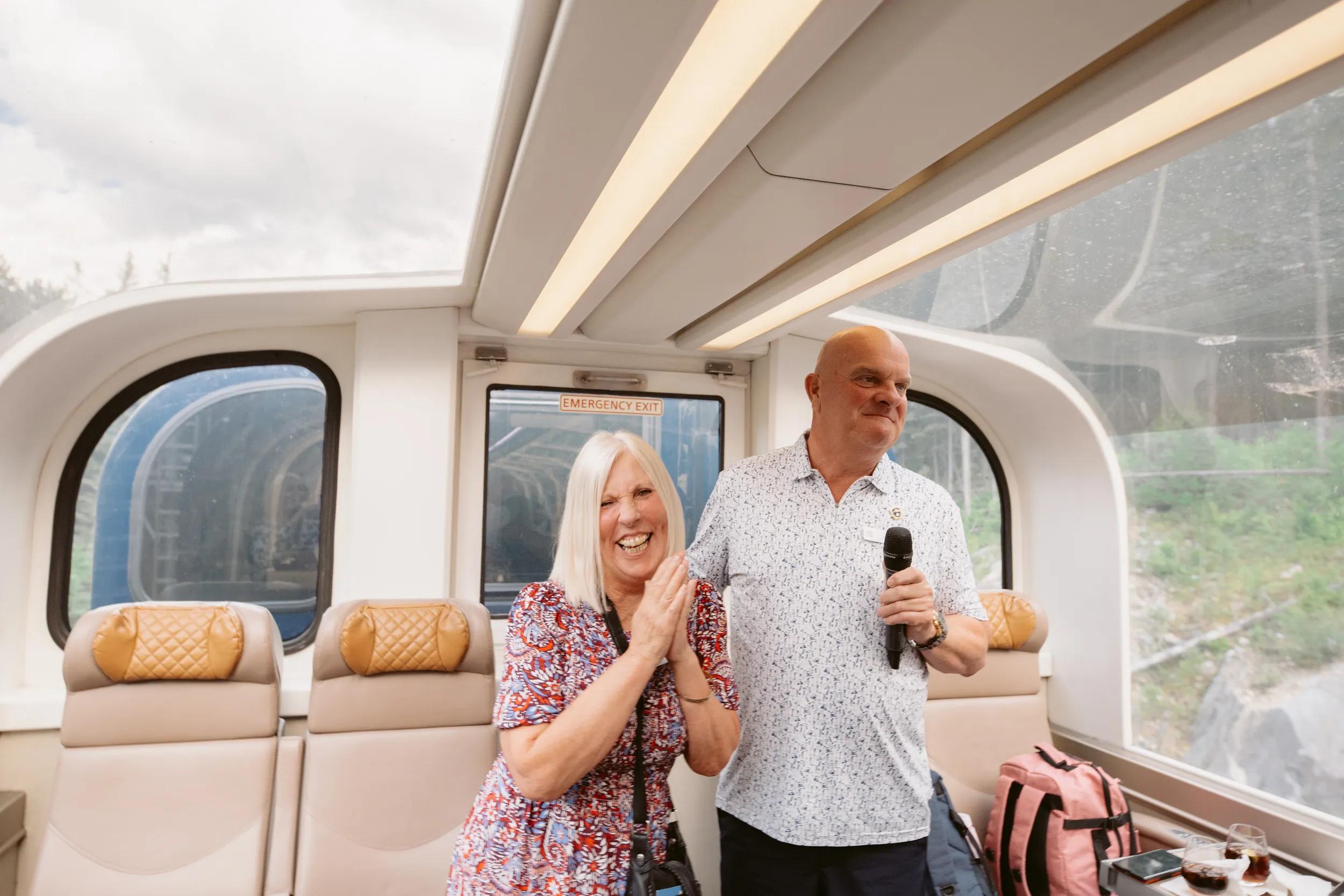 APT guests Dave and Dawn get engaged on the Rocky Mountaineer.