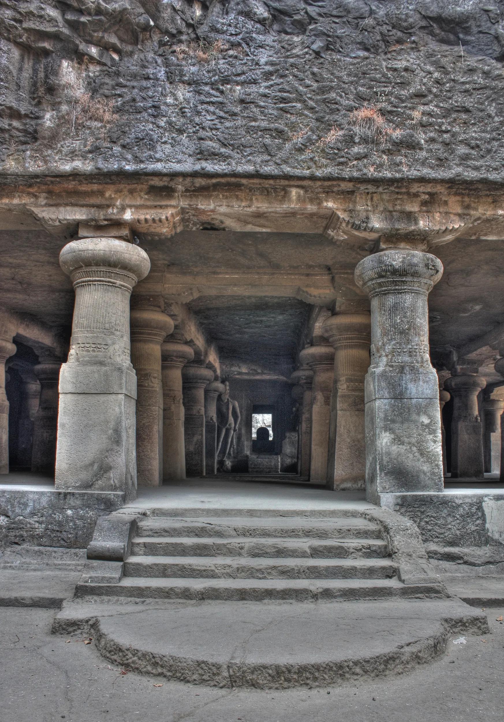 View of Elephanta caves.
