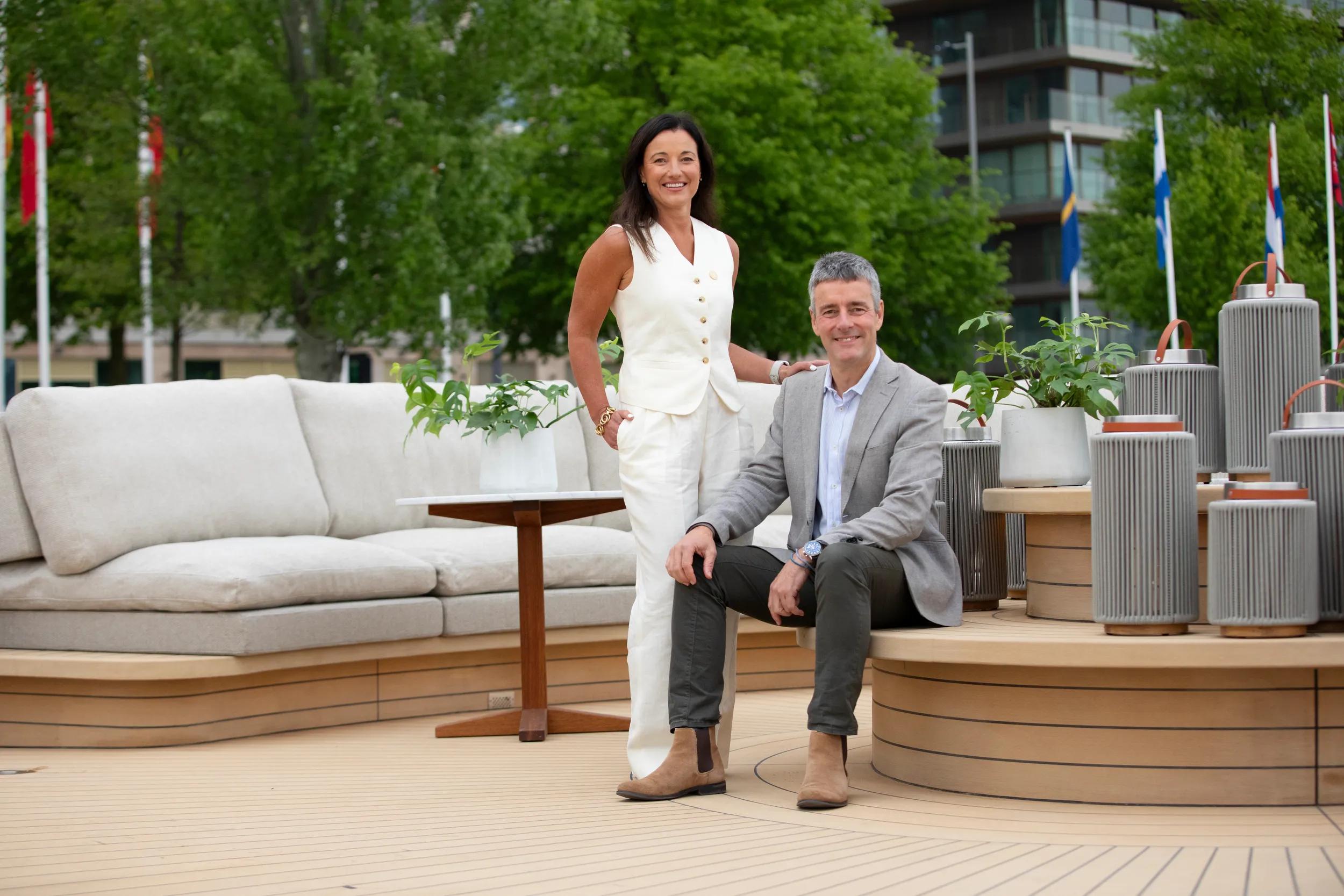 APT Solara 2025 Shoot - Ship chistening event - co-owners Rob McGeary and Lou Tandy.