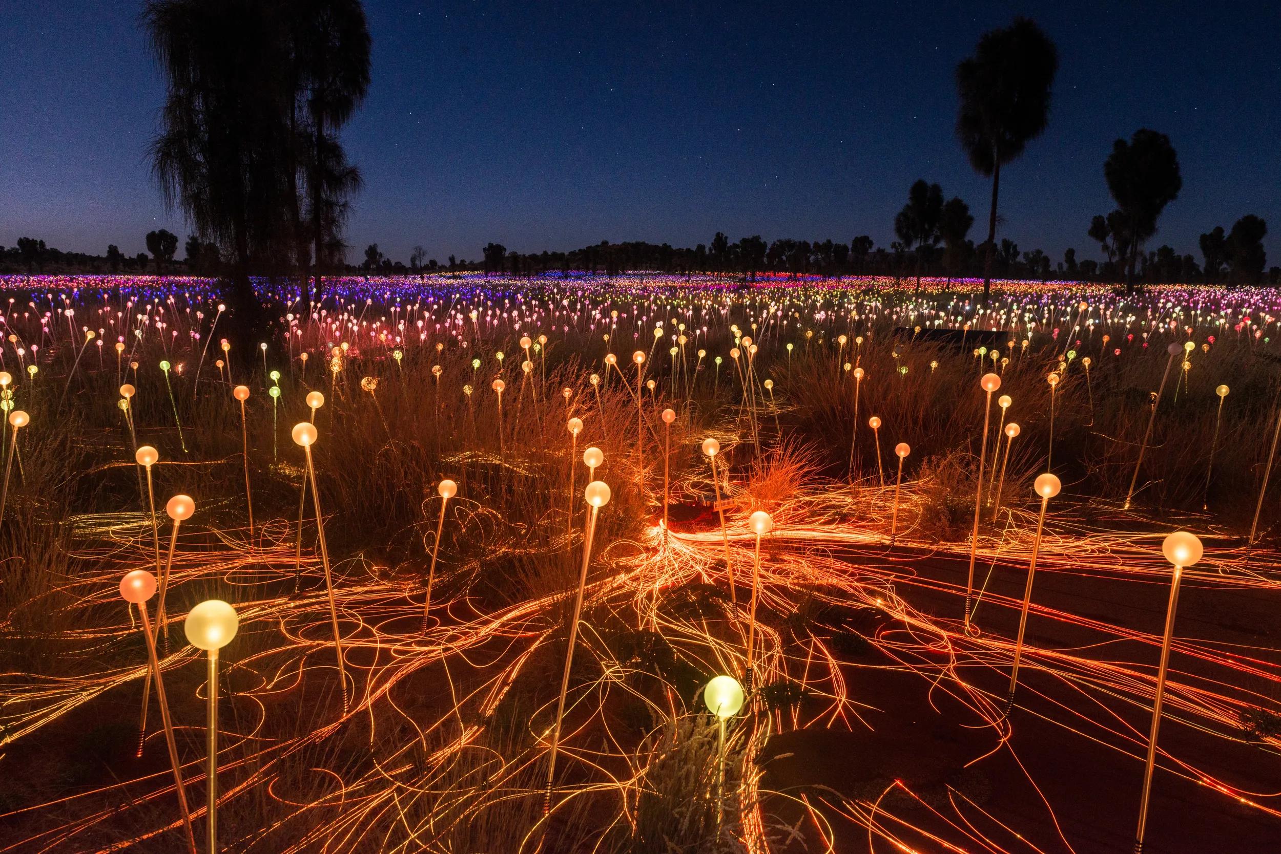 The Field of Light art installation, a global phenomenon by internationally acclaimed artist Bruce Munro, has come home to the place that inspired it - Uluru. The British artist conceived the idea at Uluru in 1992 after eight years in Australia. Pathways draw viewers into the installation, which comes to life under a sky brilliant with stars. The installation, aptly named Tili Wiru Tjuta Nyakutjaku by the local community means 'looking at lots of beautiful lights' in local Pitjantjatjara will be in place until 31 December 2020.