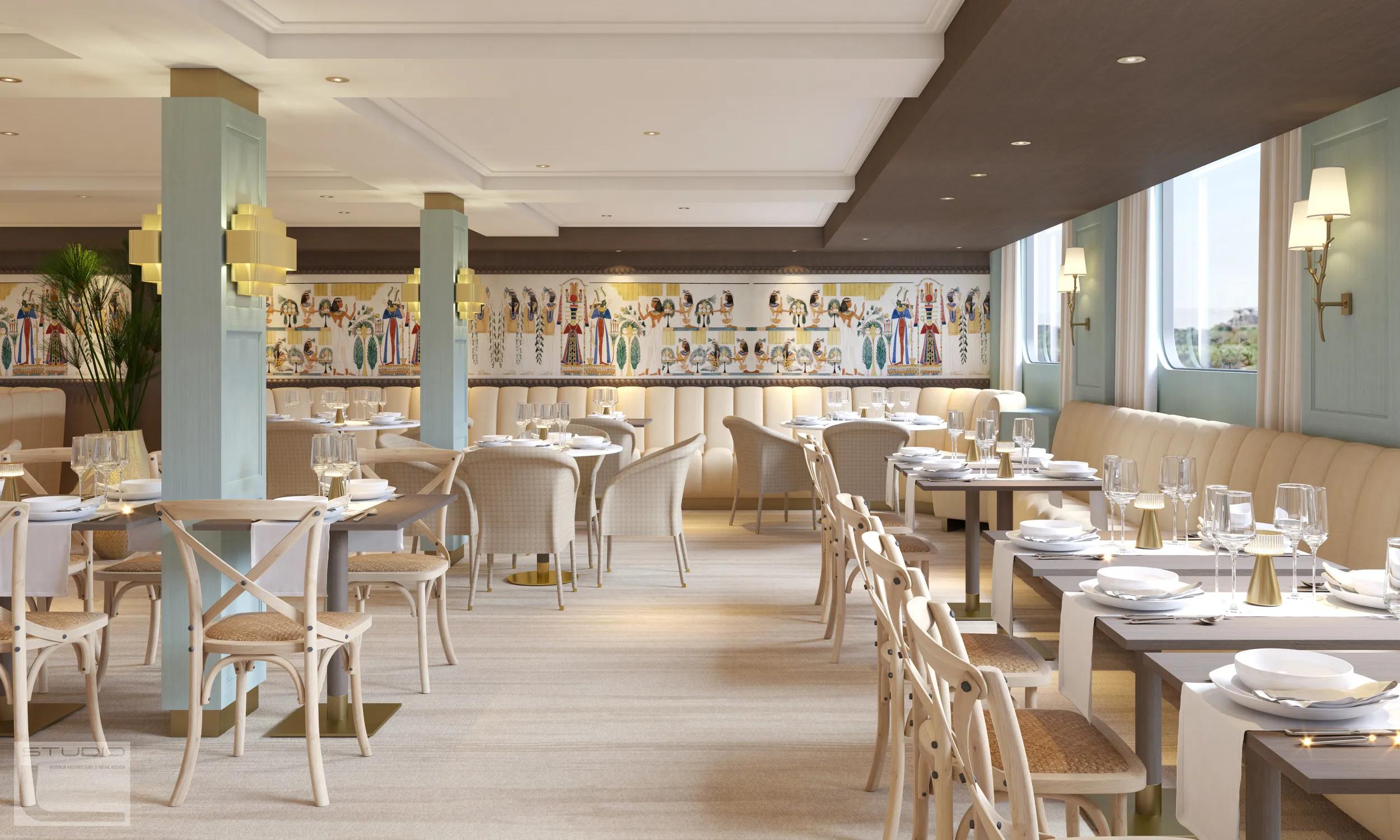 Ship Travelmarvel Sirius Nefertari Restaurant, artist impression.