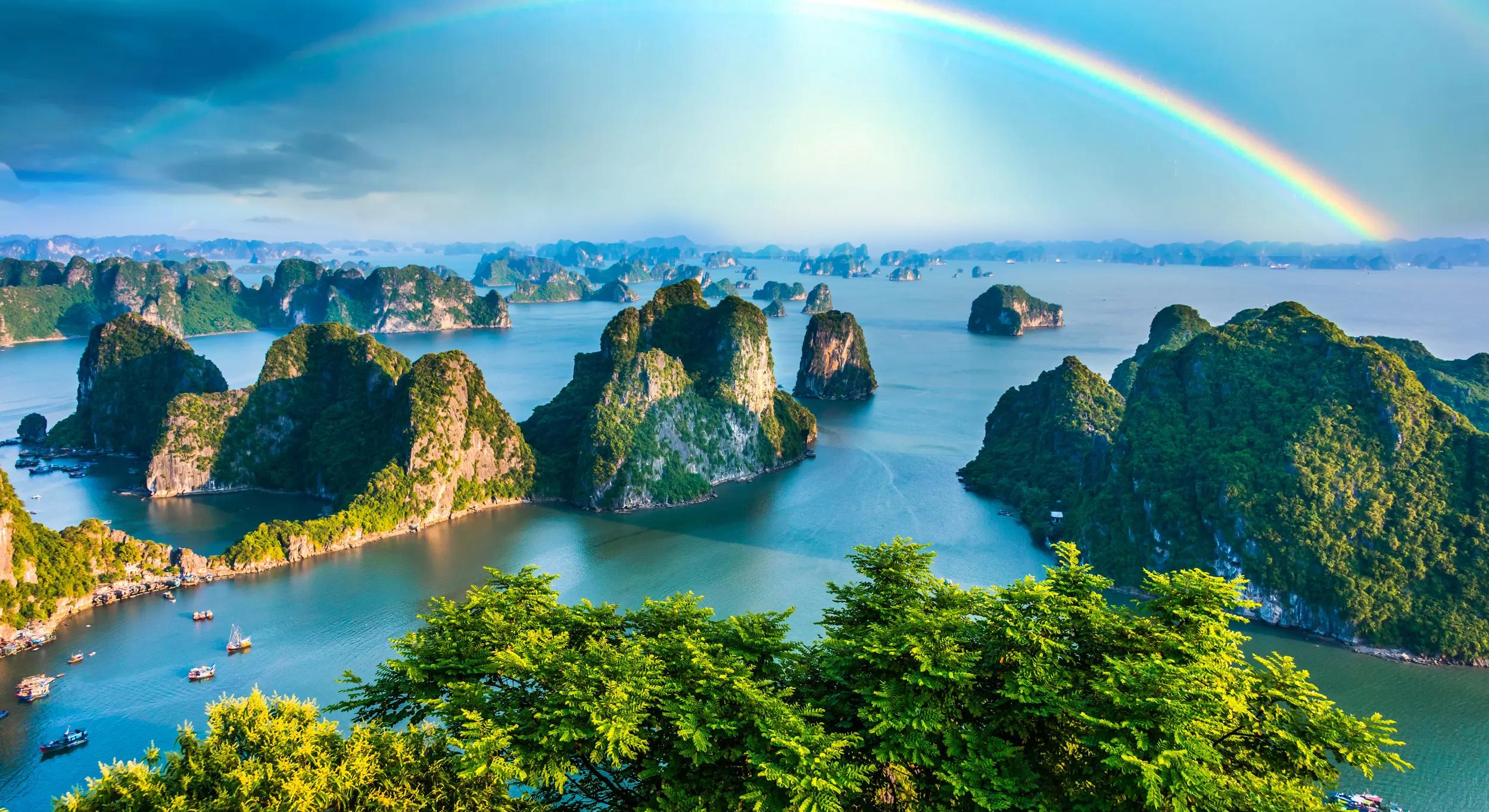 Panoramic view of Ha Long Bay, Vietnam.