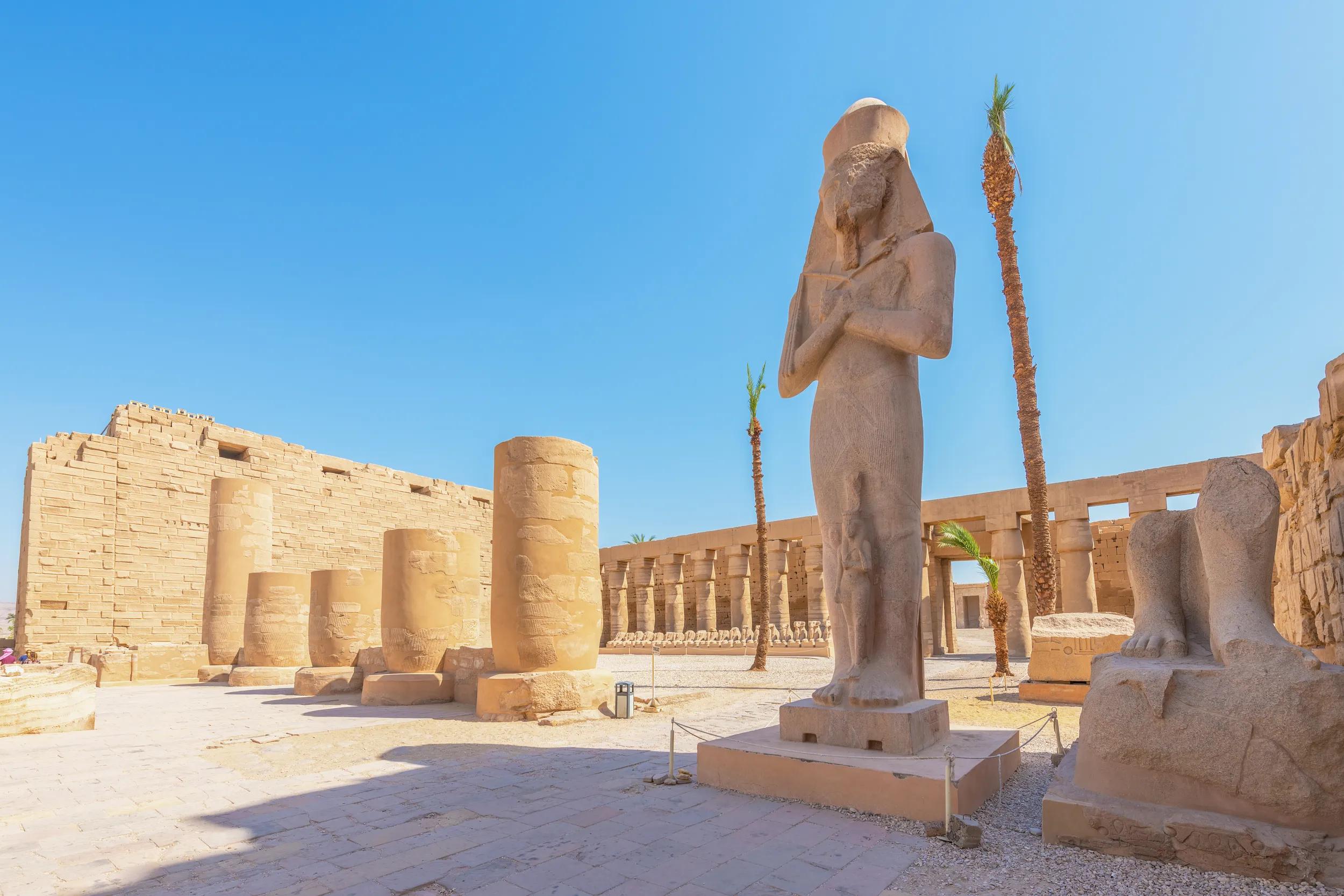 A large Statue of Ramesses II in the Karnak temple, Luxor, Egypt.