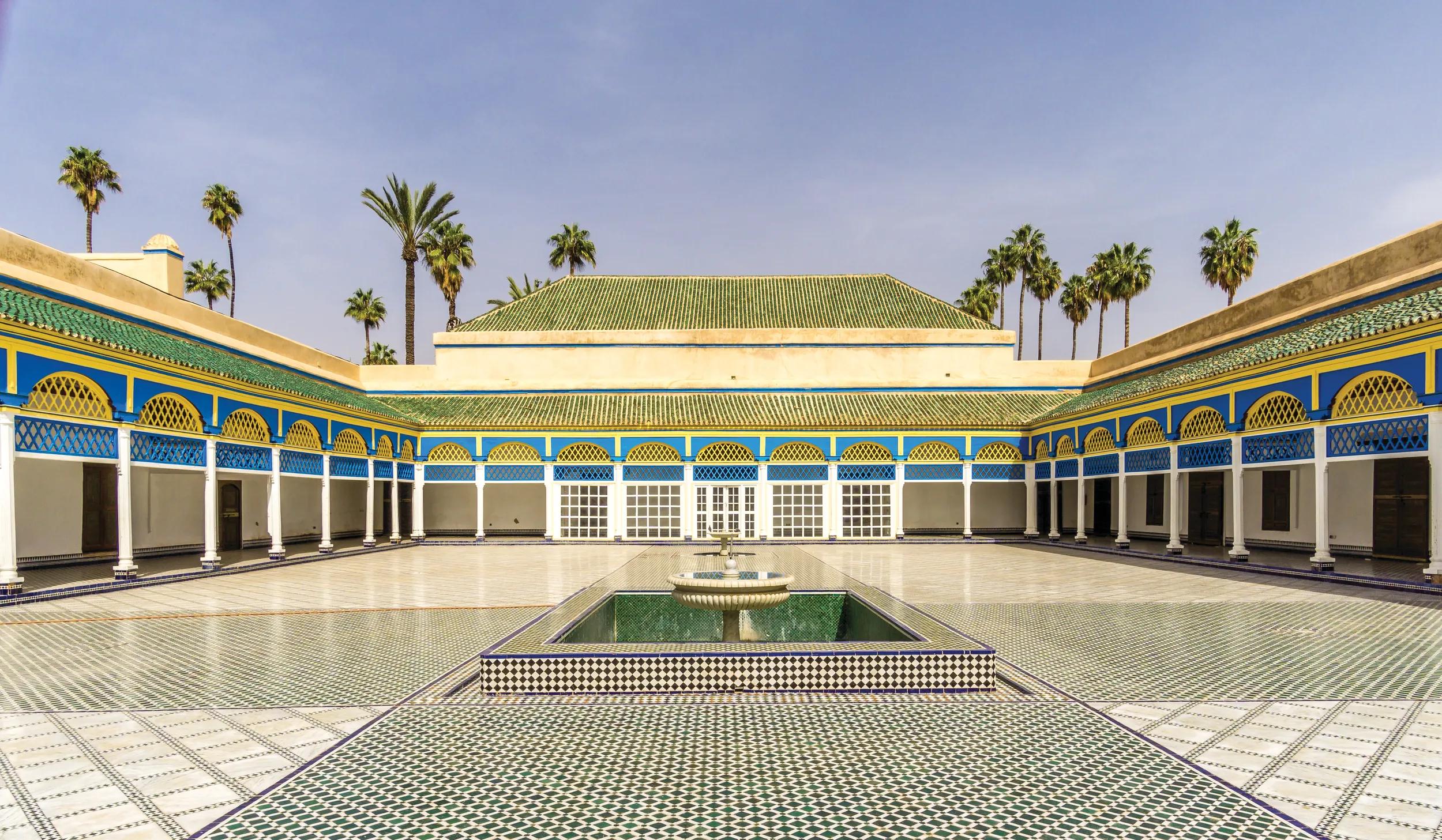 Courtyard of the Bahia palace in Marrakesh ,Morocco