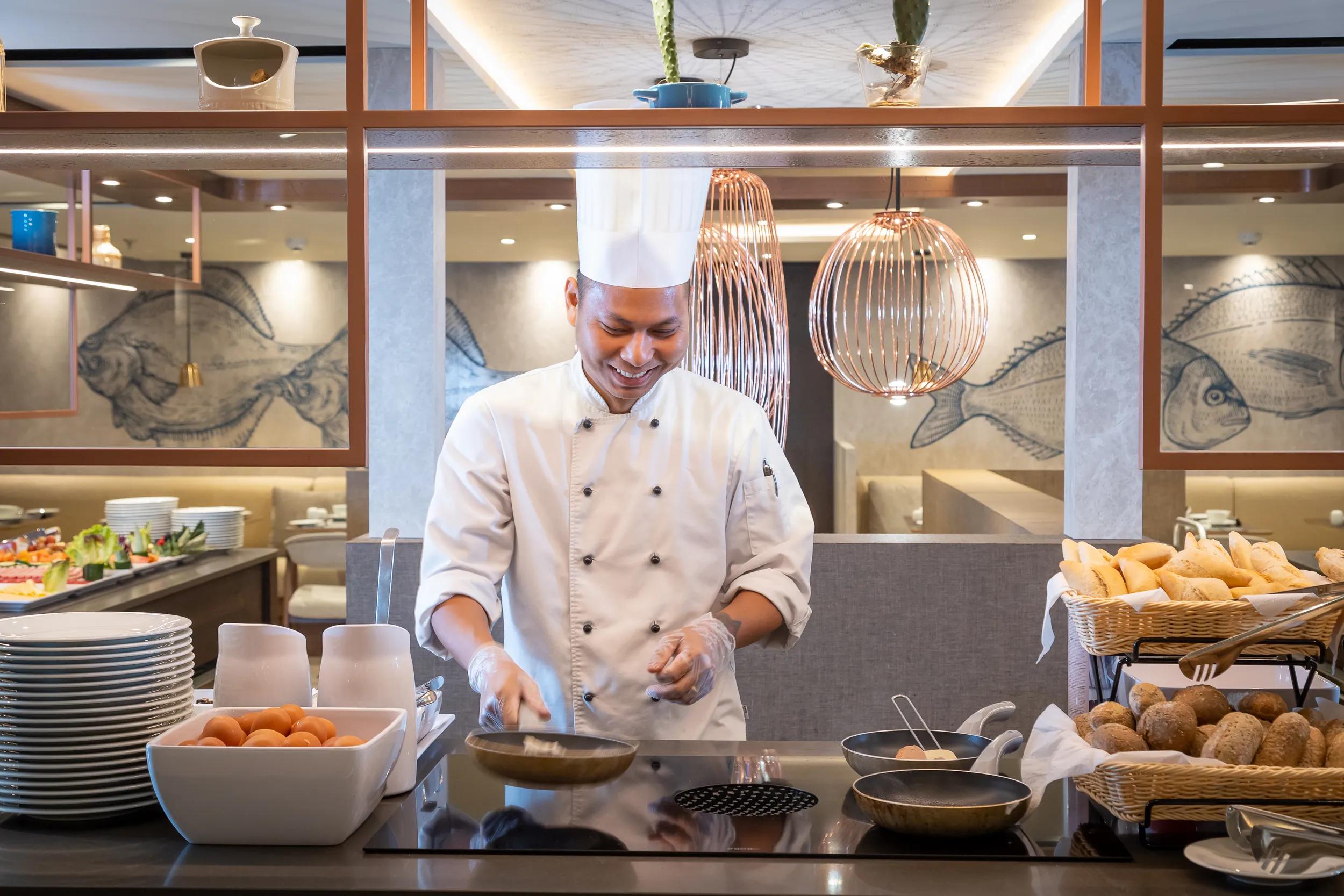 Chef at breakfast bar - Douro Estrela photoshoot 2024