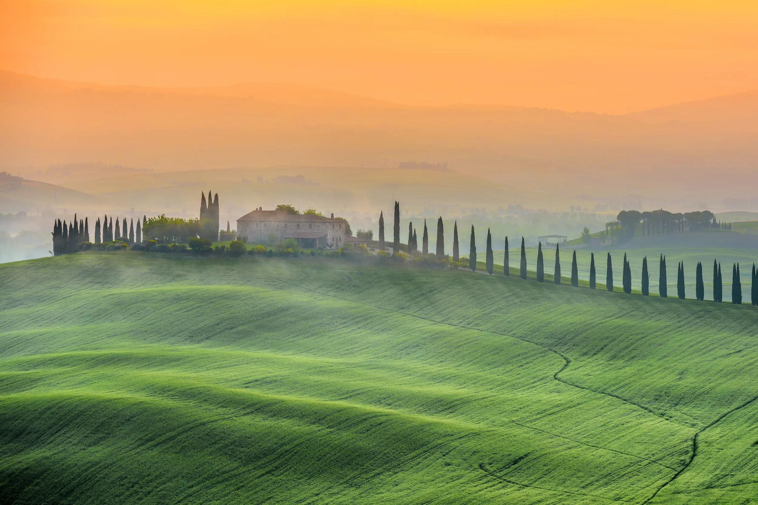 Beautiful summer landscape in Tuscany, Italy.