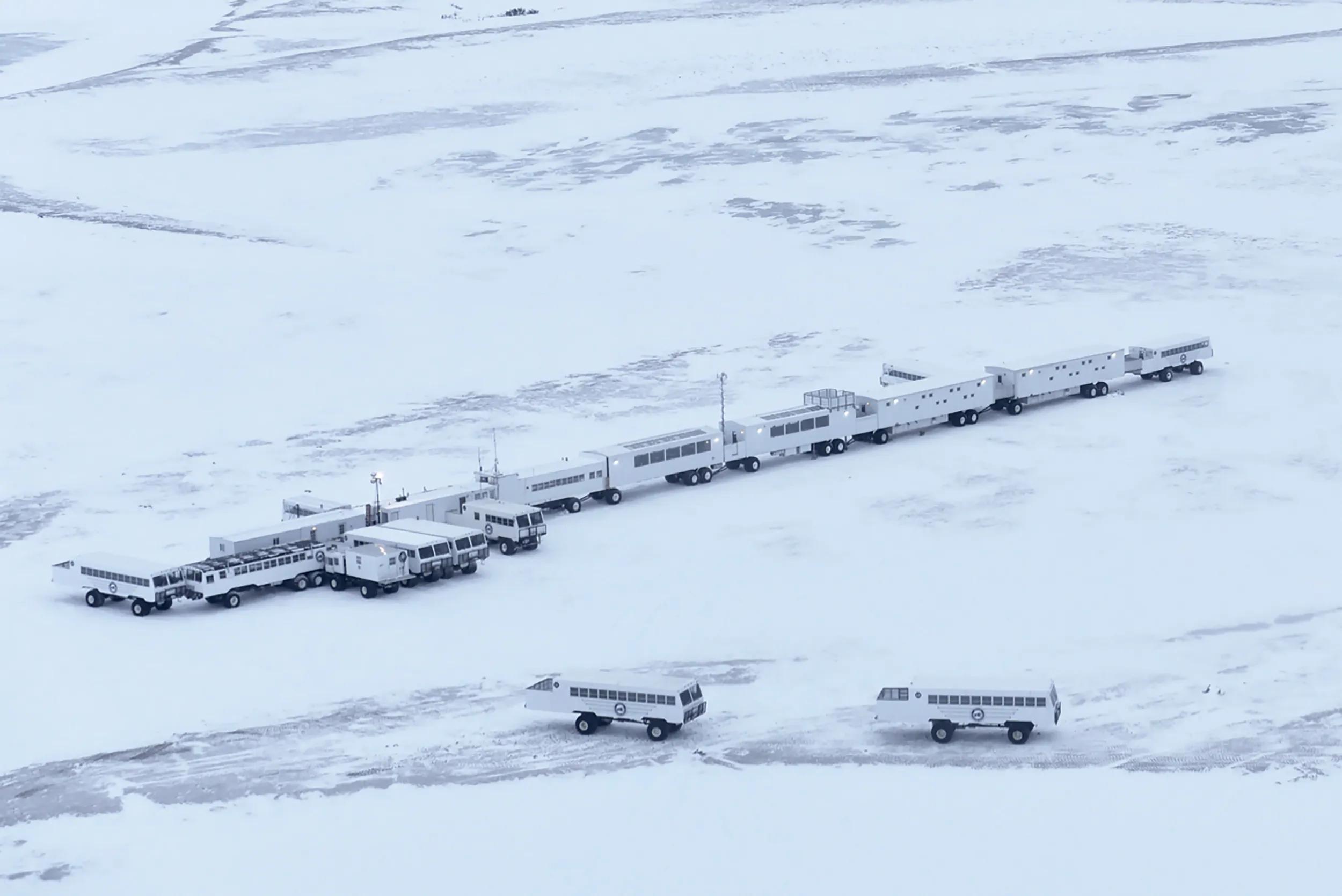 Aerial view of Tundra Buggy Lodge.