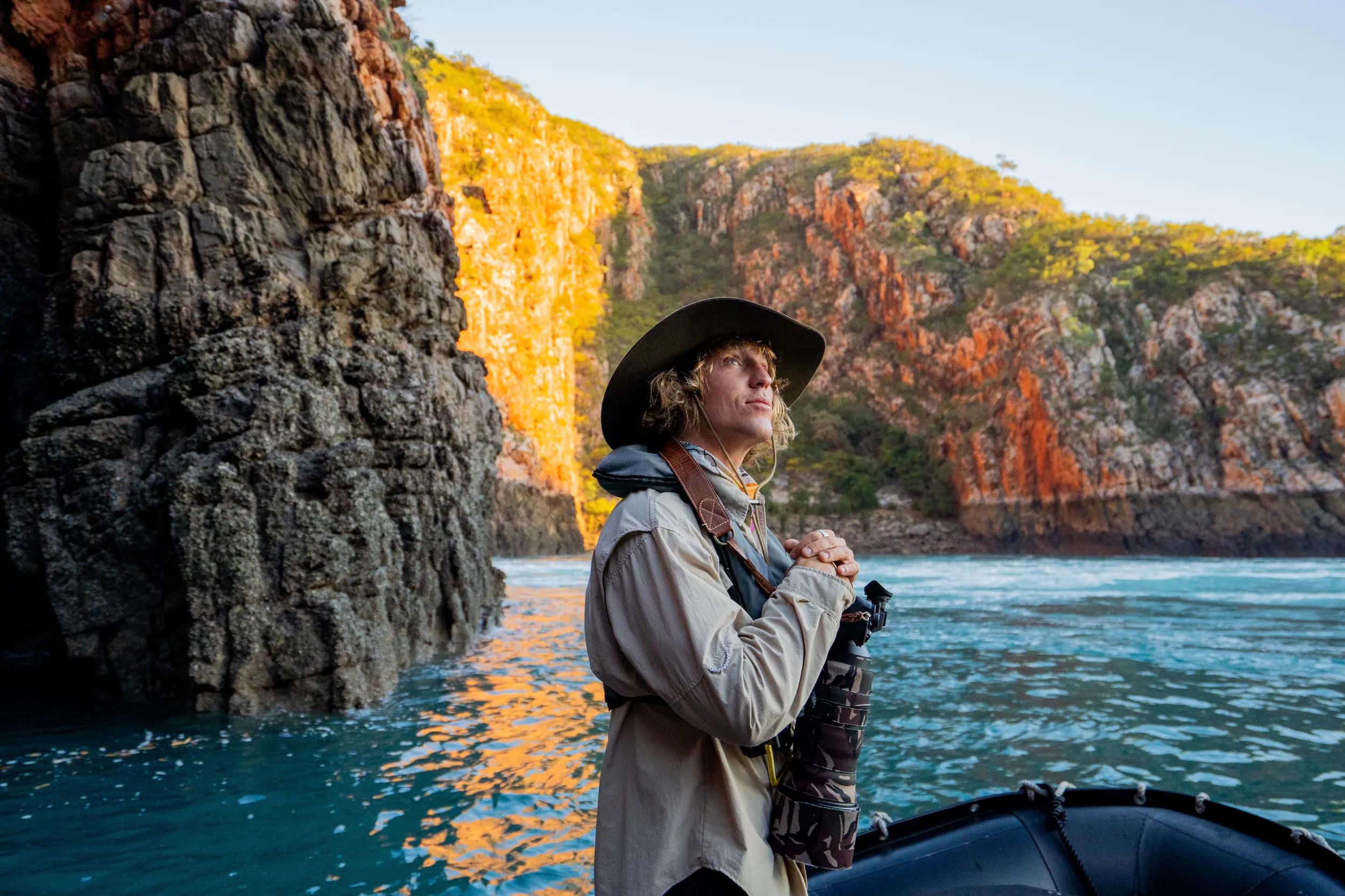 Seabourn Photographer Harry Aslan, at Horizontal Falls, Kimberley Coast, W.A.