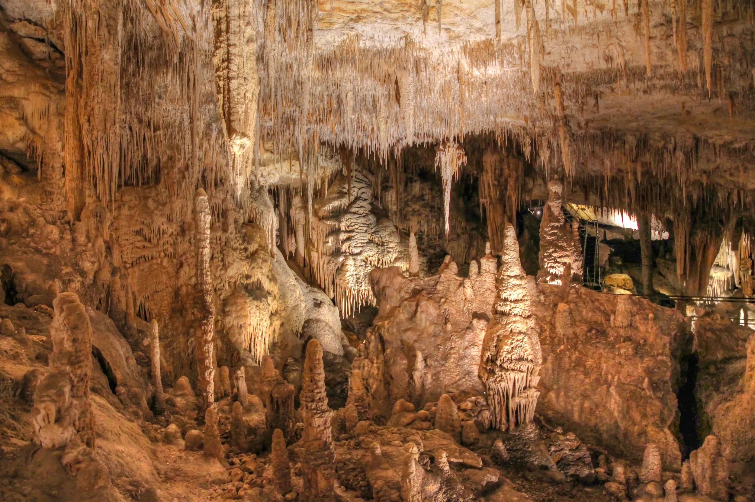 Limestone formations in caves in Western Australia