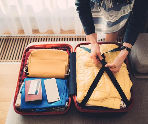 Suitcase being packed