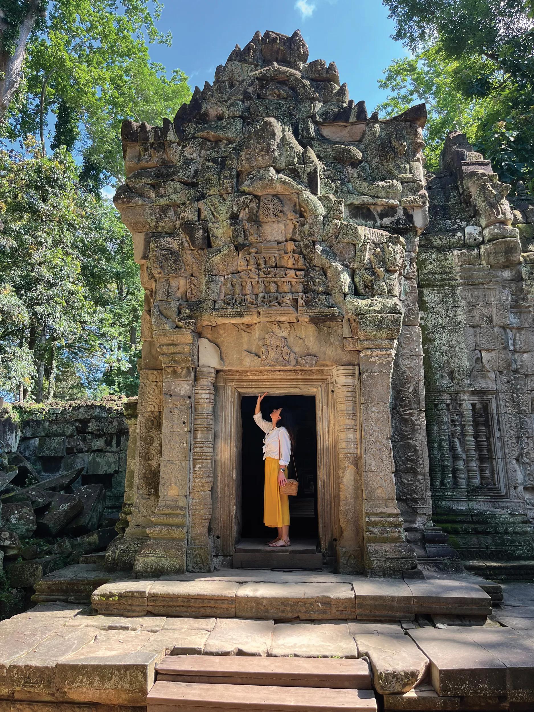 Lou Tandy at a temple in Cambodia.