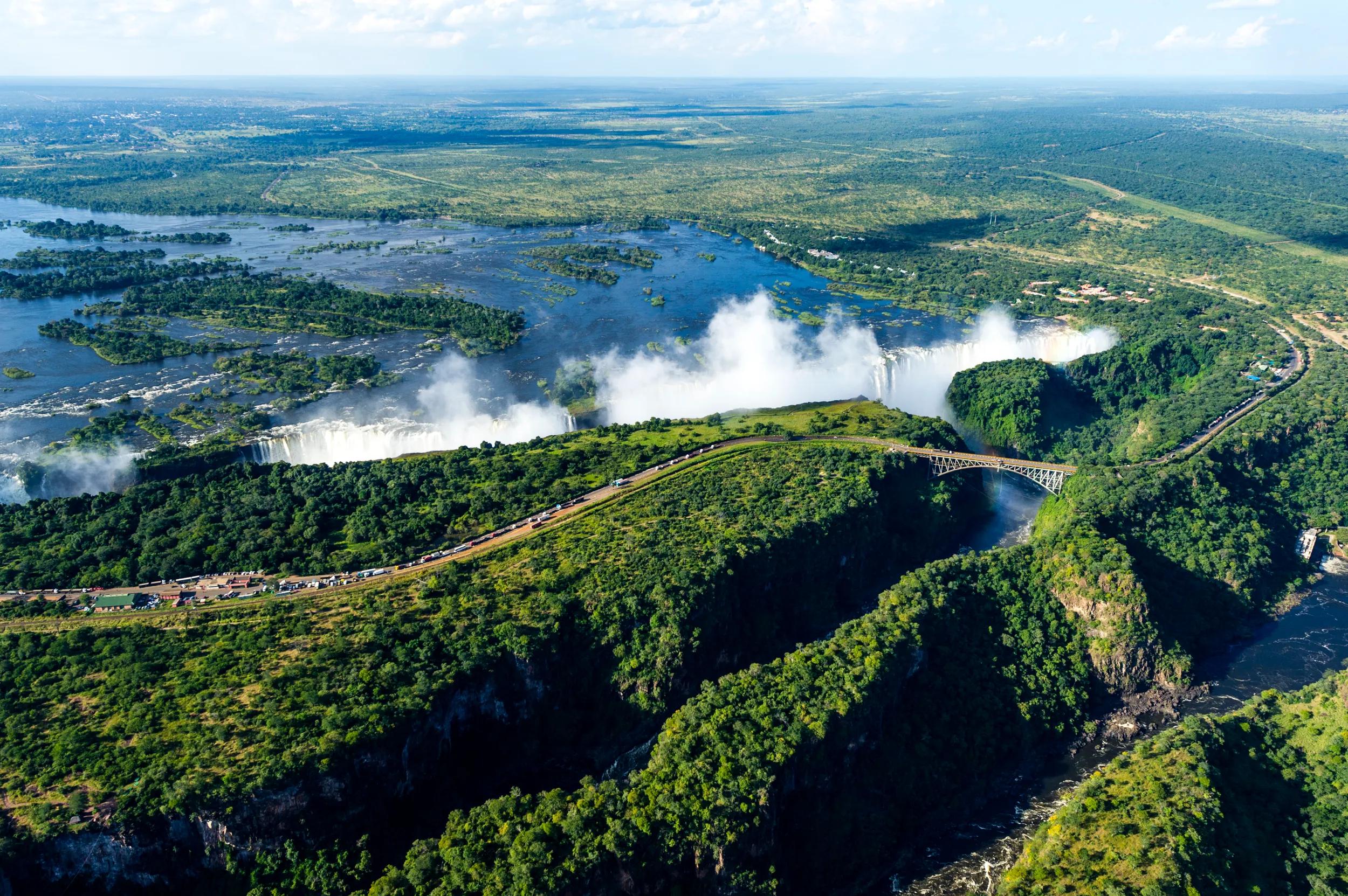 Zambezi River, Victoria Falls, Mosi-oa-Tunya National Park, Victoria Falls National Park, Zambia.