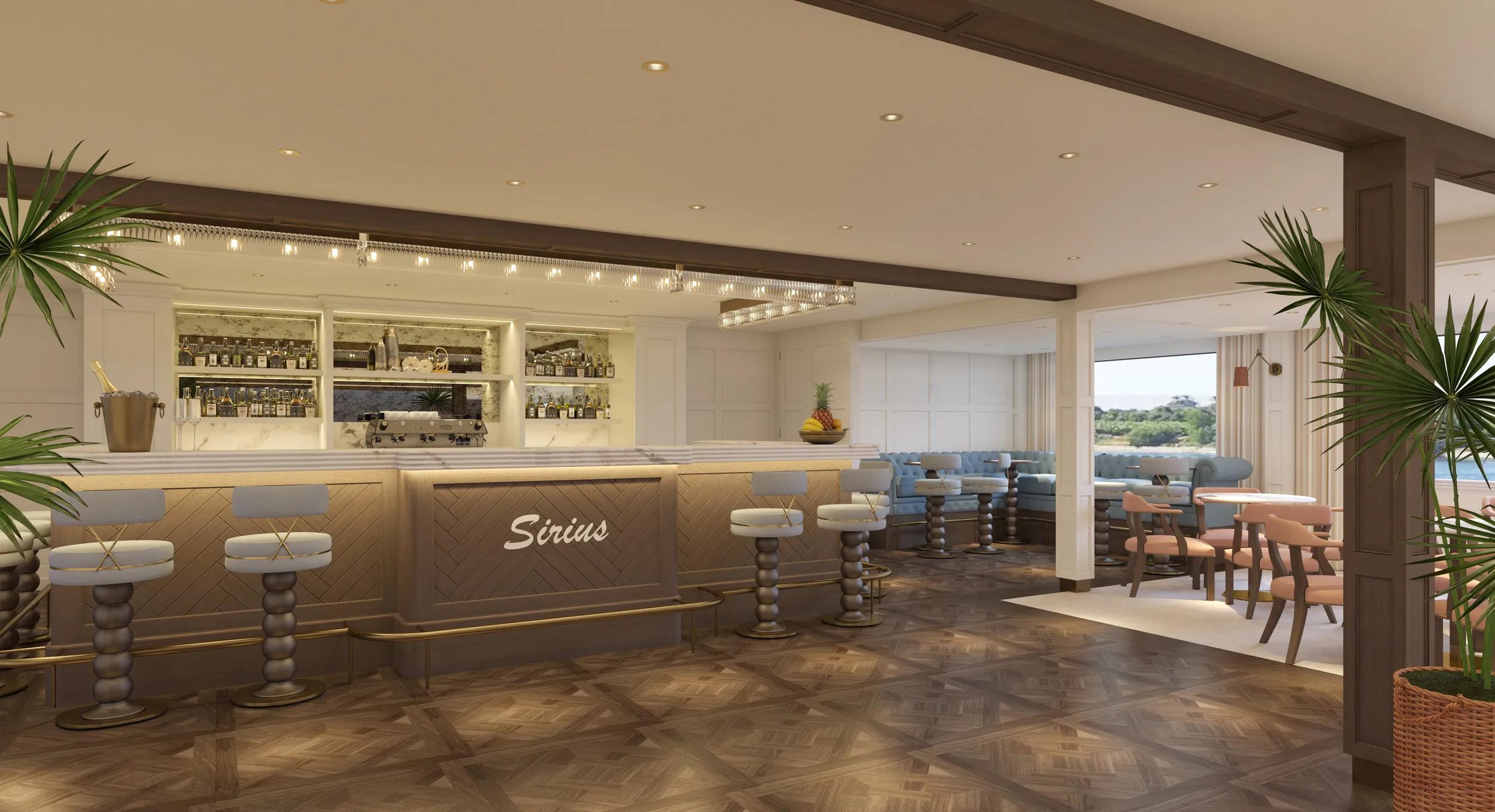 Ship Travelmarvel Sirius Ramesses Lounge and Bar, artist impression.