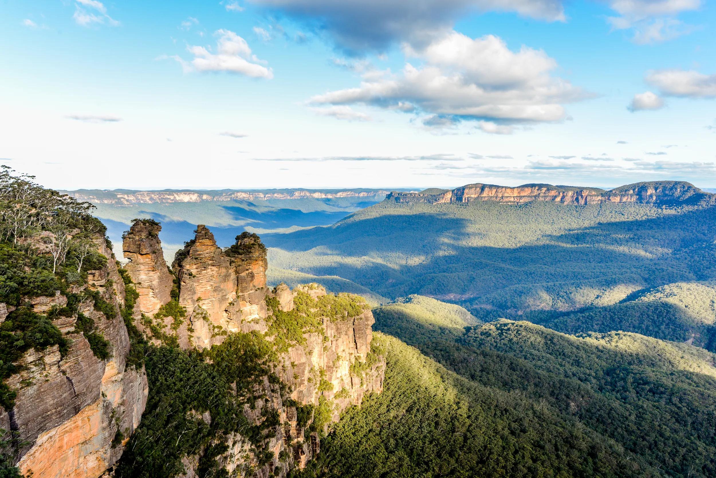 The Three Sisters, near Katoomba in the Blue Mountains, Australia.