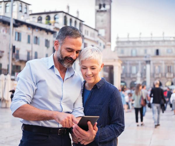 Guests with tablet