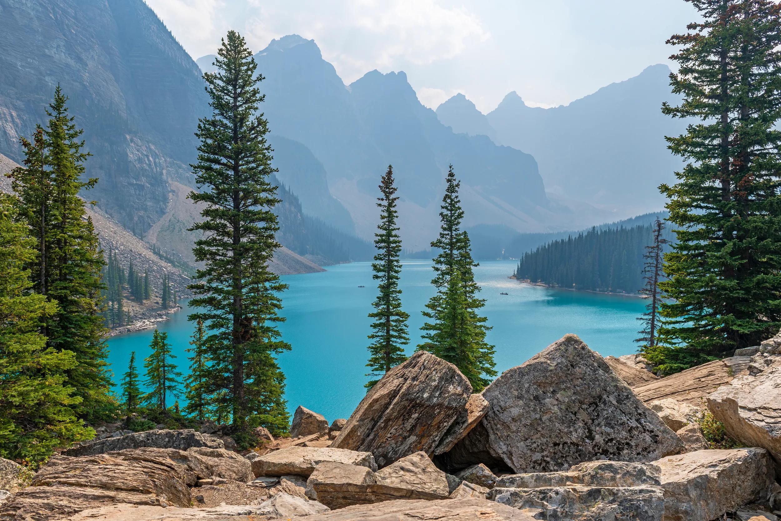 Moraine Lake in summer, Banff national park, Canada.