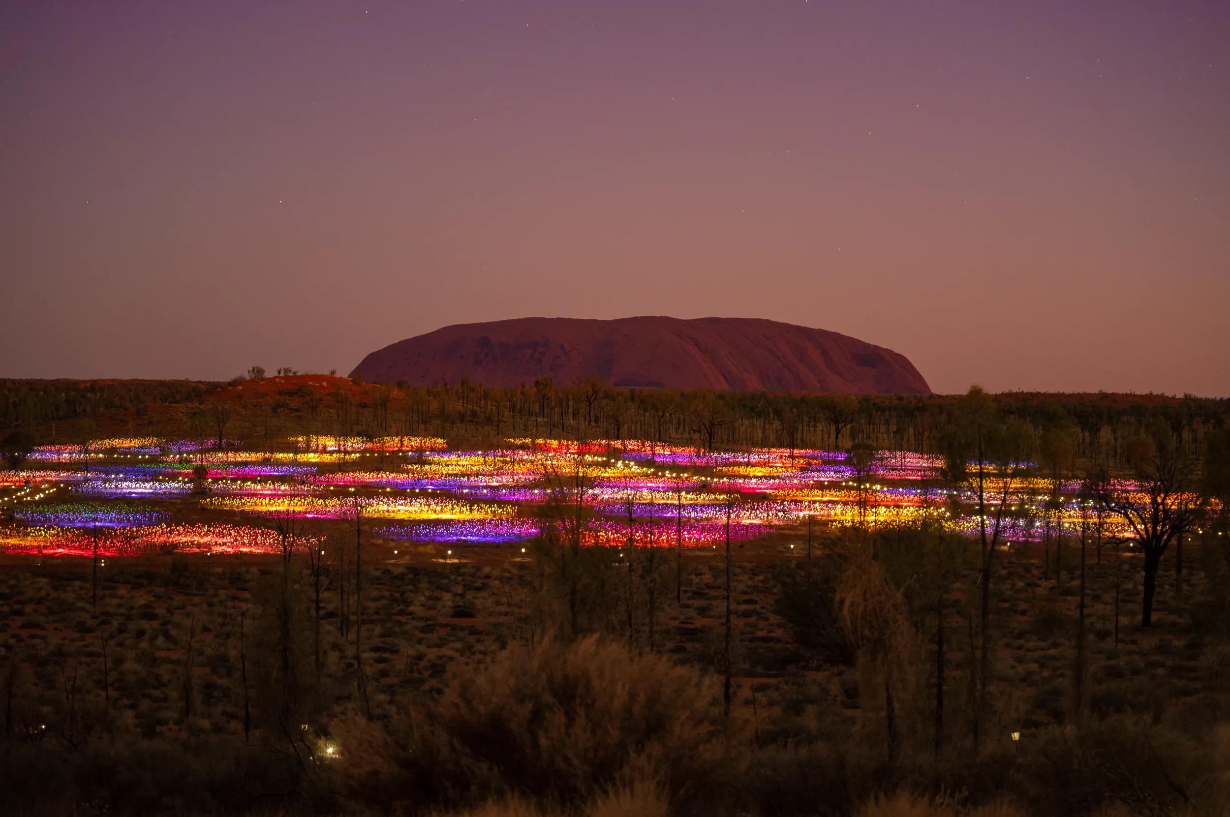 Field of Light Uluru by the artist Bruce Munro.