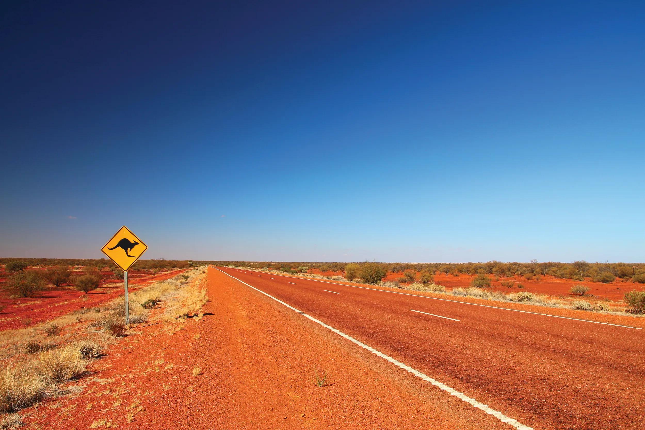 Australian road sign on the highway