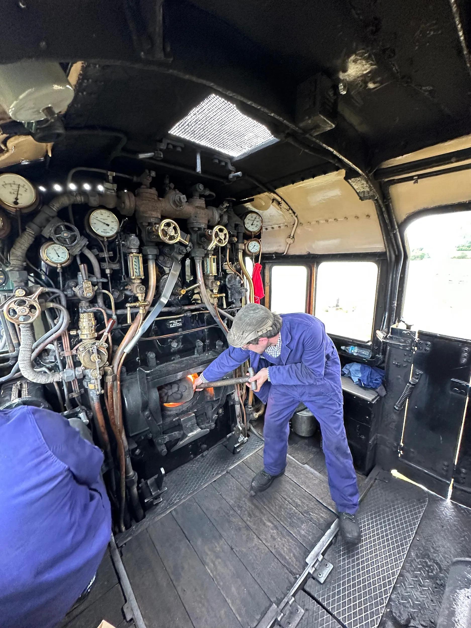 Dickon Chaplin Brice at work on the The Jacobite Steam Train, Scotland.