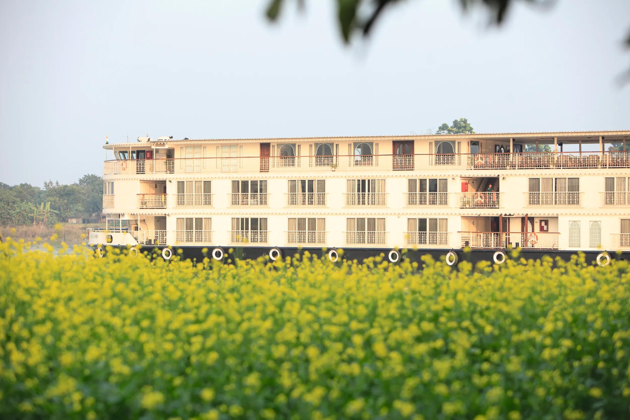 Ship Ganges Voyager, Khushbagh, India. Owned and supplied by Heritage River Journeys.