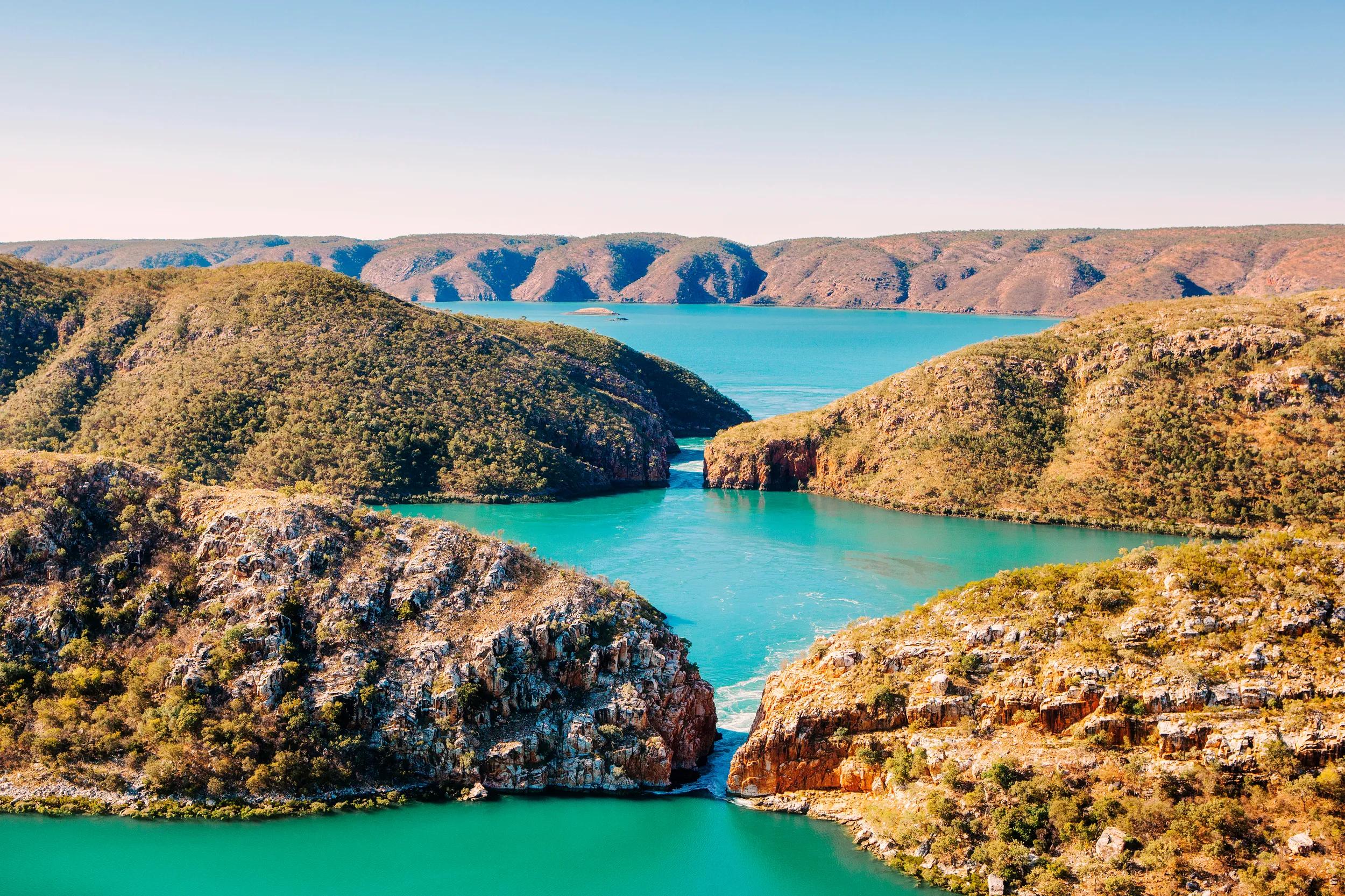 Aerial of the Horizontal Falls, Kimberley
