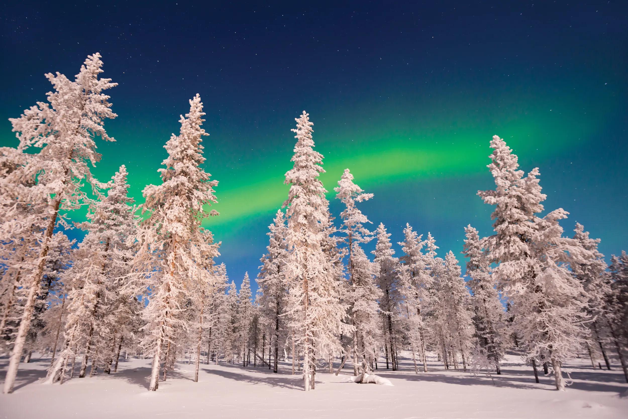 Northern lights, Aurora Borealis in Lapland, Finland