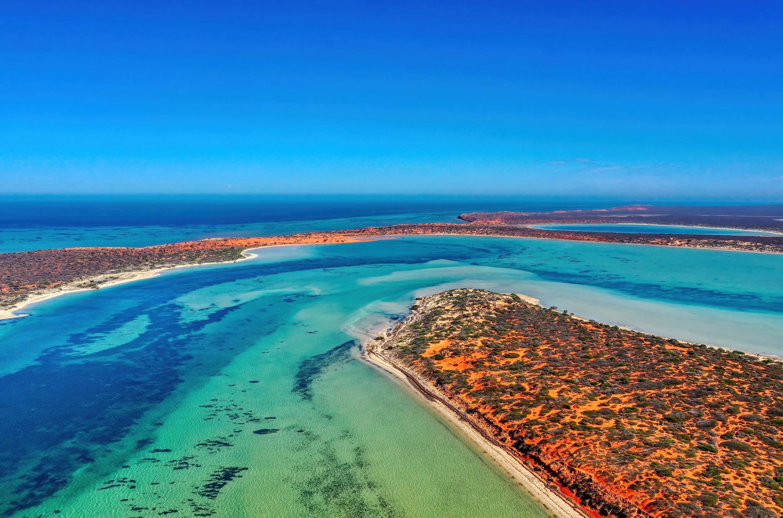 Francois Peron National Park in Western Australia view from Skipjack Point lookout which is on the cliff edge
