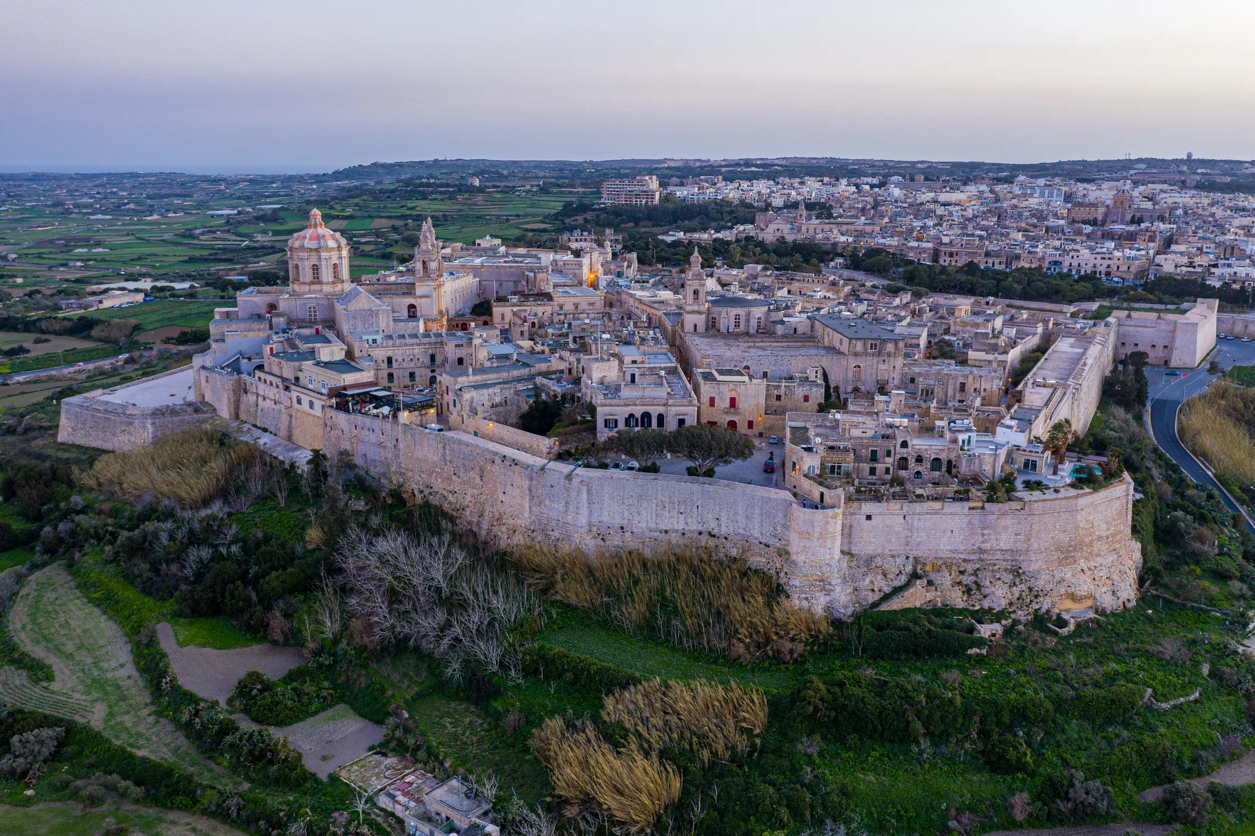 Aerial View of Mdina The Majestic Silent City of Malta