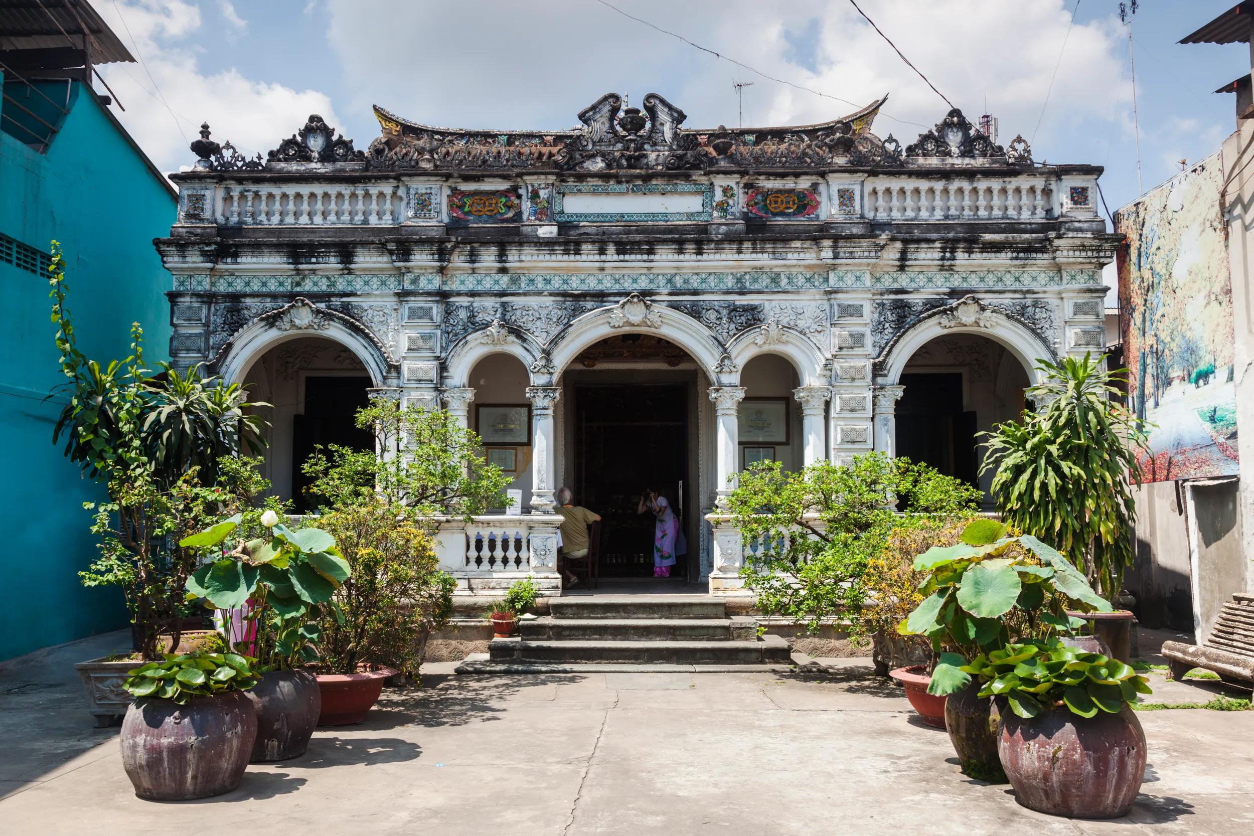 Vietnam, Mekong Delta, Sa Dec, Huynh Thuy Le Old House, former home of Huynh Thuy Le, Chinese lover of French-Vietnamese writer Marguerite Duras and immortalized in her book, The Lover, exterior