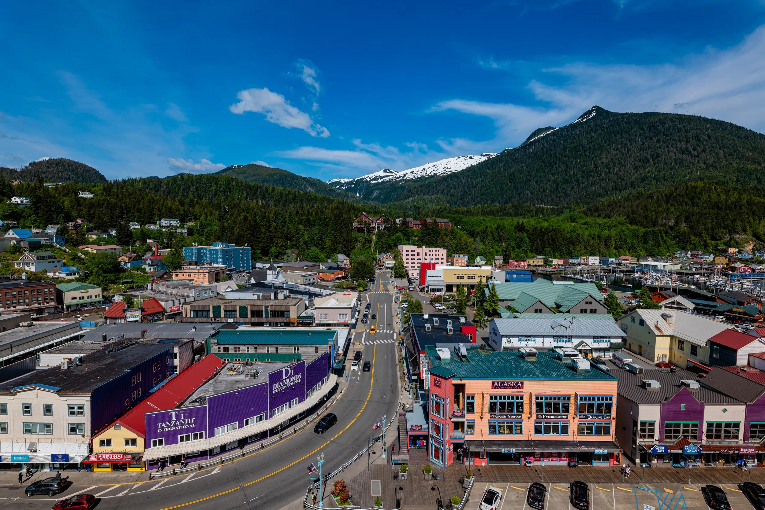 Skagway Alaska Port Harbor Panorama Morning