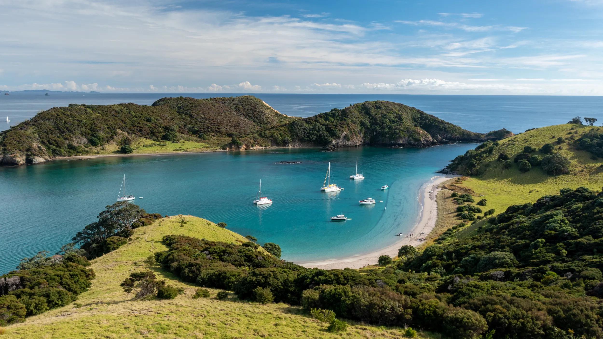 Waewaetorea Island Passage aerial, Bay of Islands, Northland, NZ.