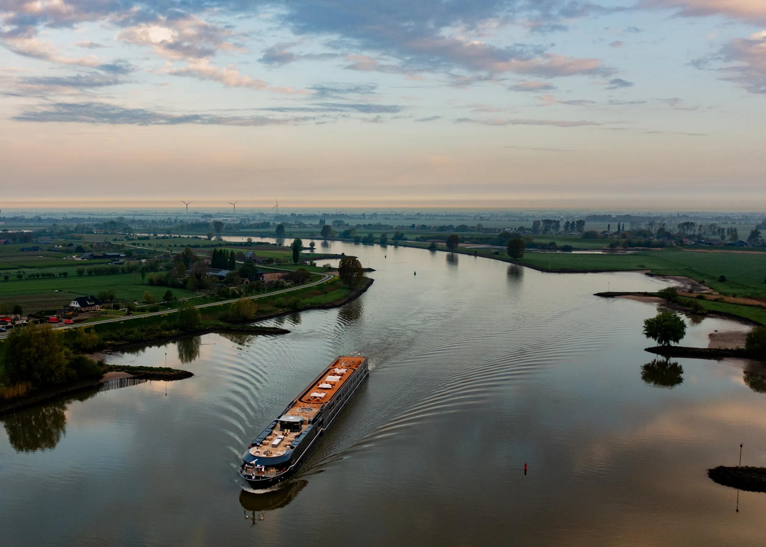 Ship APT Solara exterior aerial view, Netherlands.