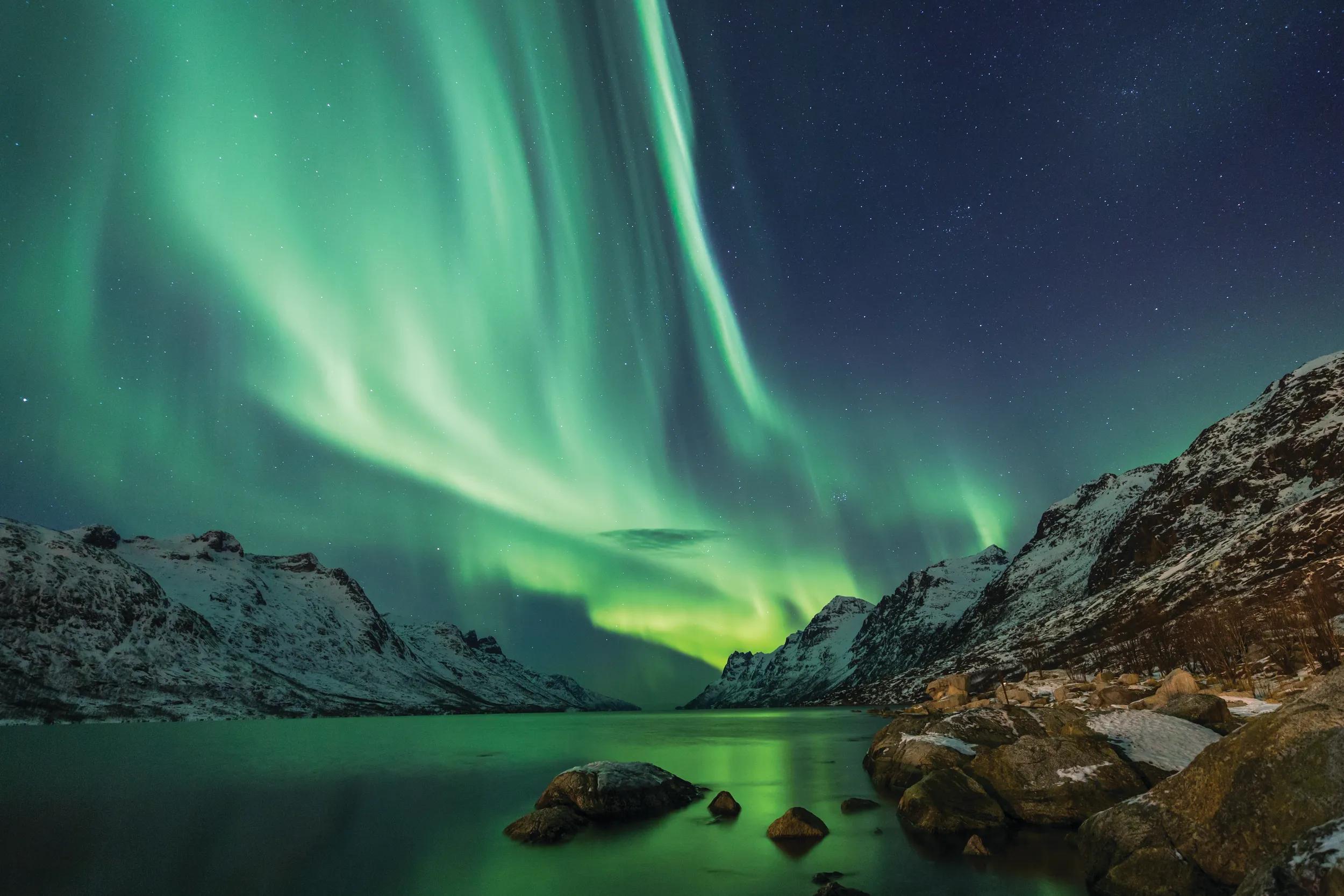 Aurora Borealis, sometimes referred to as Polar Lights or Northern Lights.