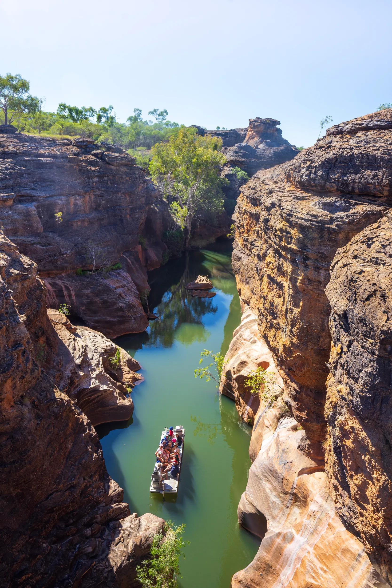 Aerial view of boat tour
