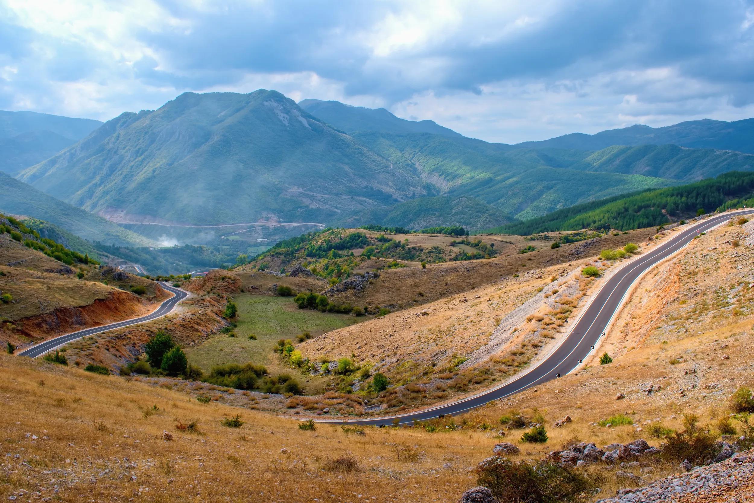 New road in National Park Shebenik-Jabllanice, East Albania