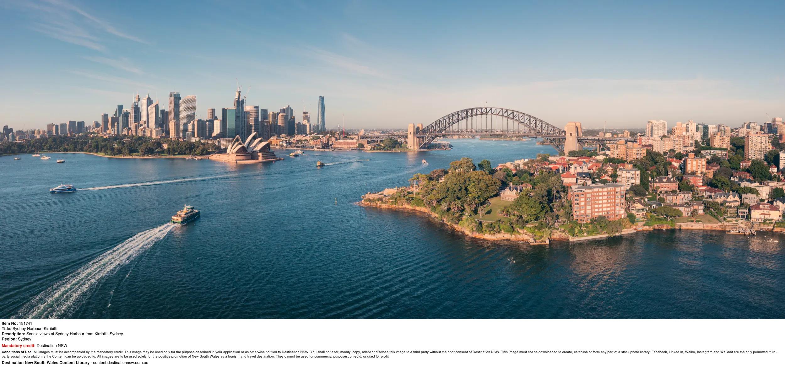 Scenic views of Sydney Harbour from Kirribilli, Sydney.