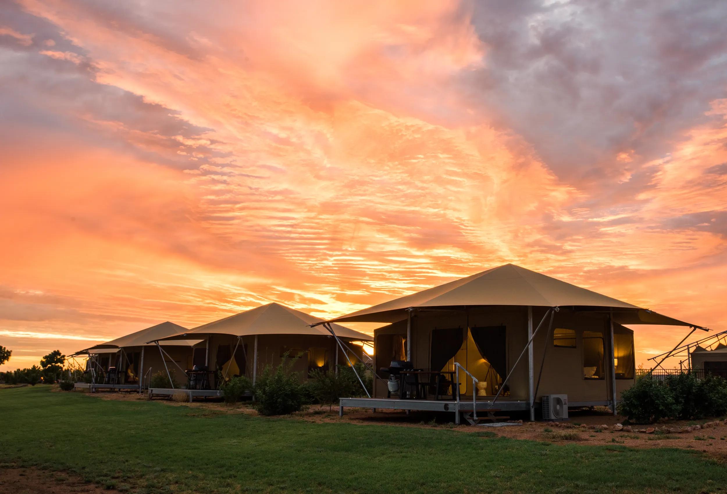 Mitchell Grass Retreat at sunset.