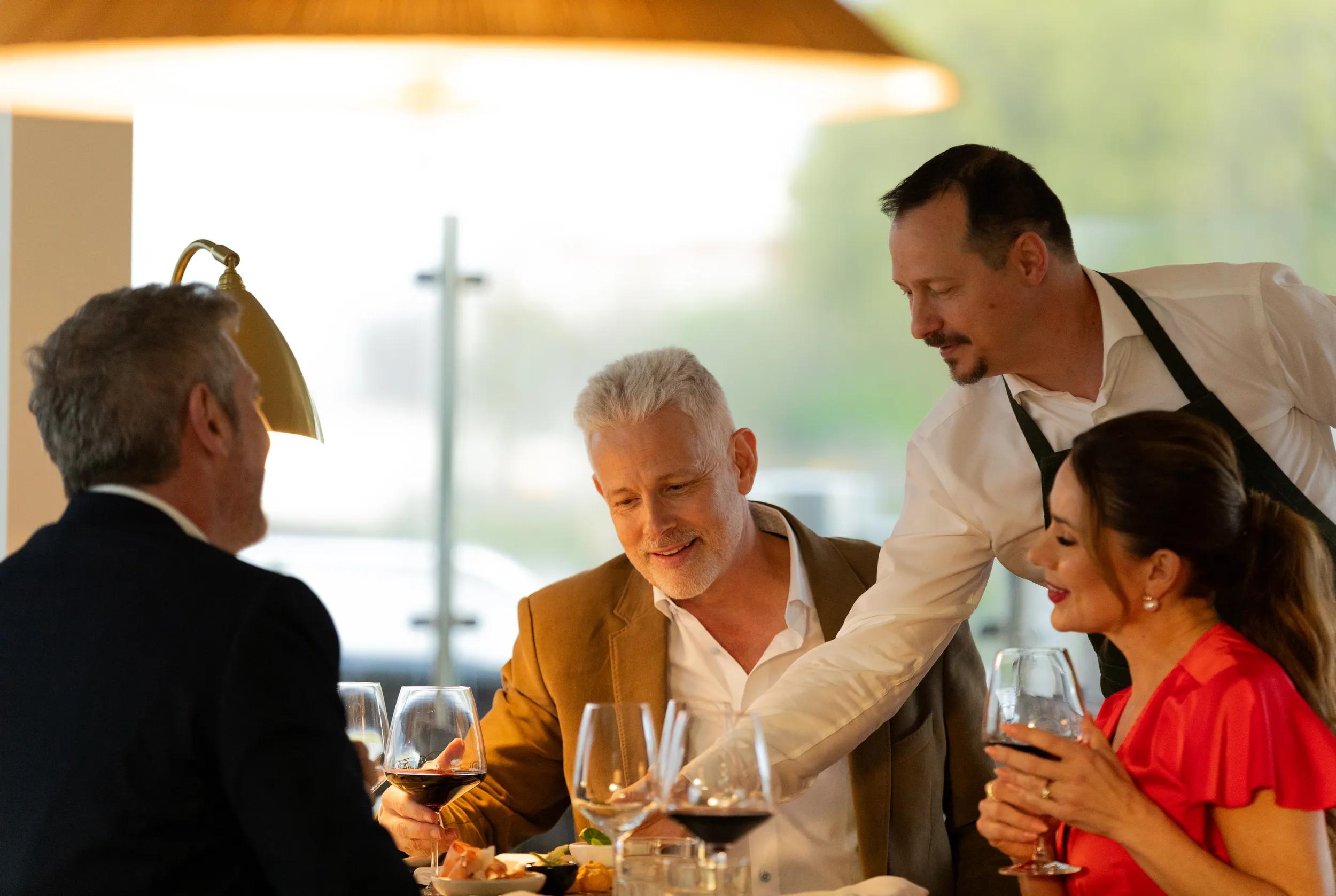 APT Solara photoshoot 2025, Annie's Table, people dining.