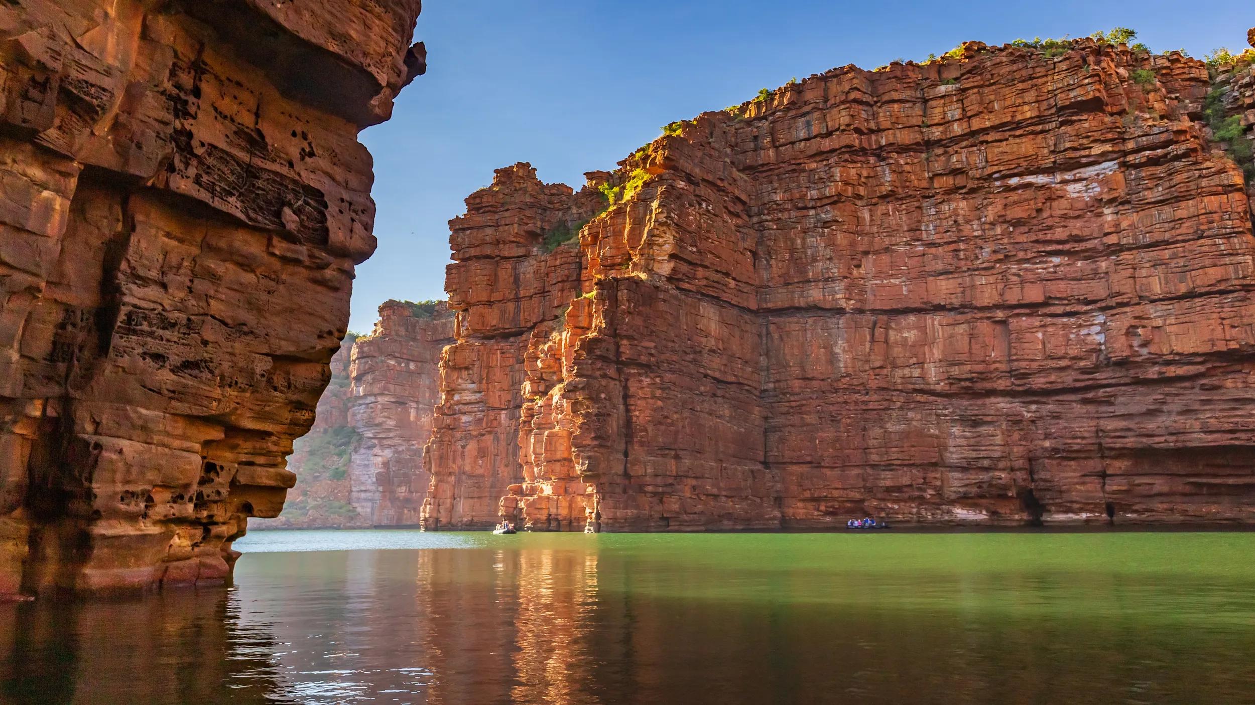 King George River - Northern Kimberley. falls off the Kimberley Plateau with a thunderous roar directly into the ocean far below..A very wild and remote place accessible only by boat or helicopter.
