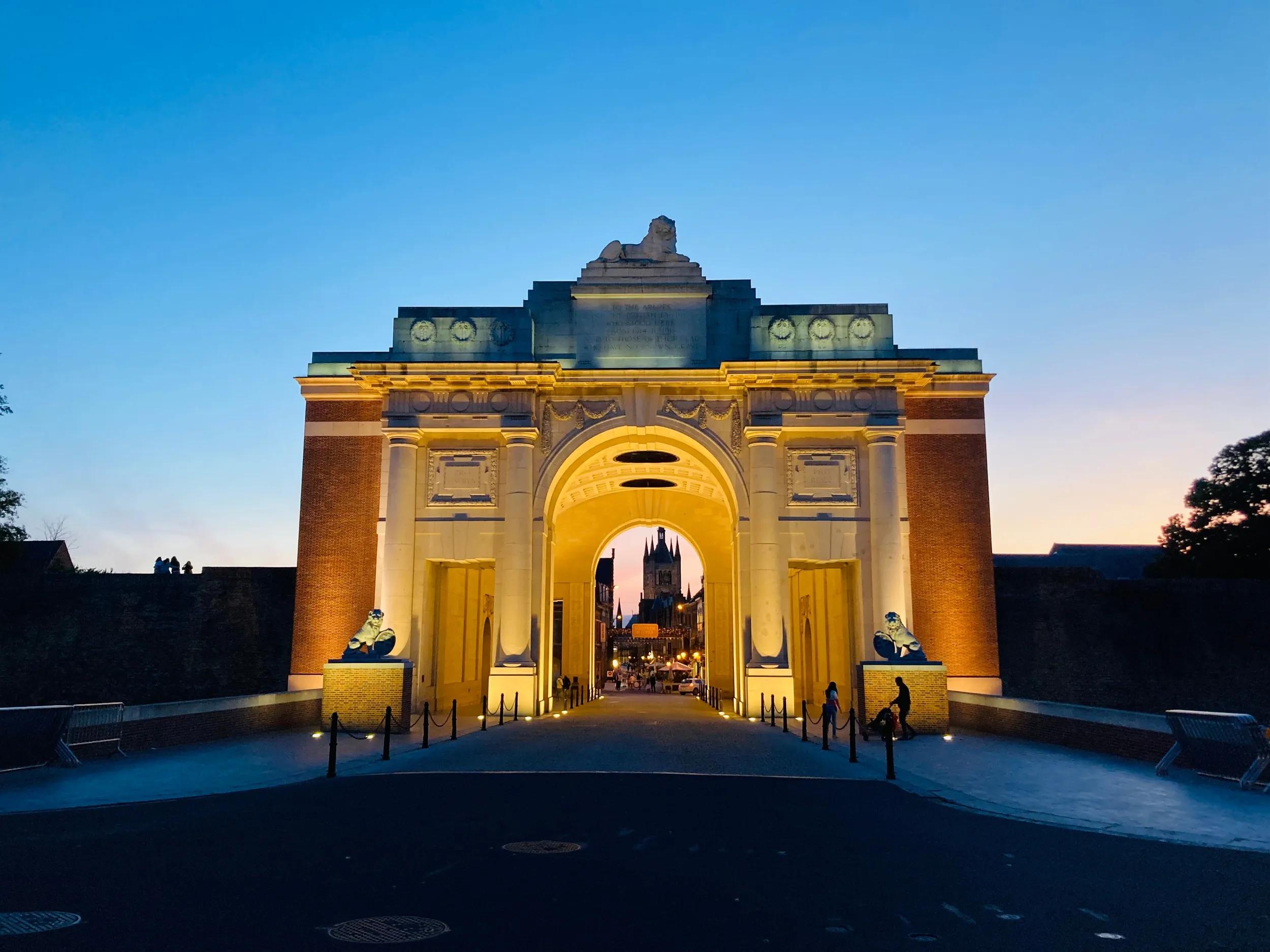 The Menin Gate in Ypres, Belgium