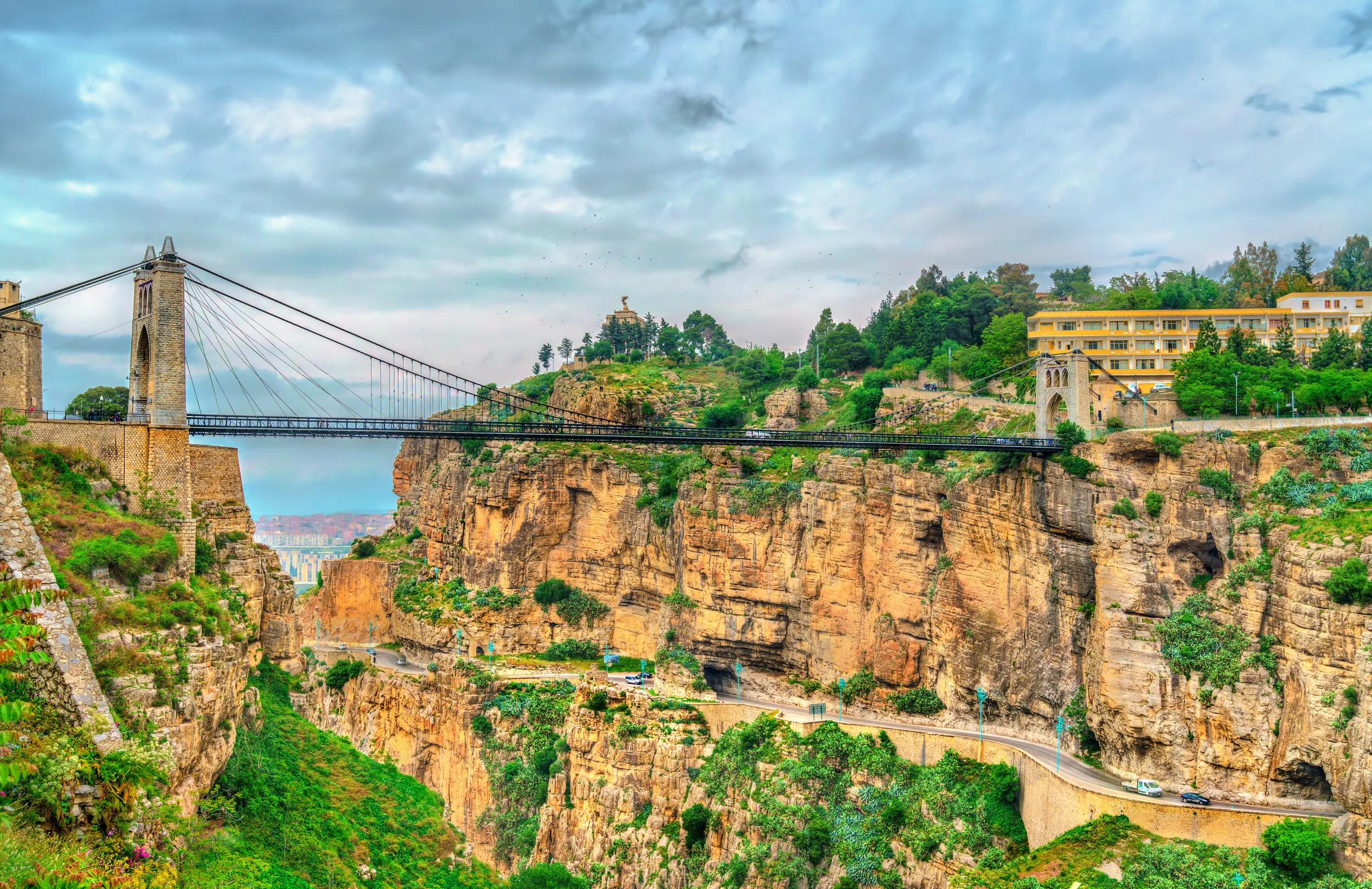 Sidi M'Cid Bridge across the Rhummel River Canyon in Constantine - Algeria, North Africa