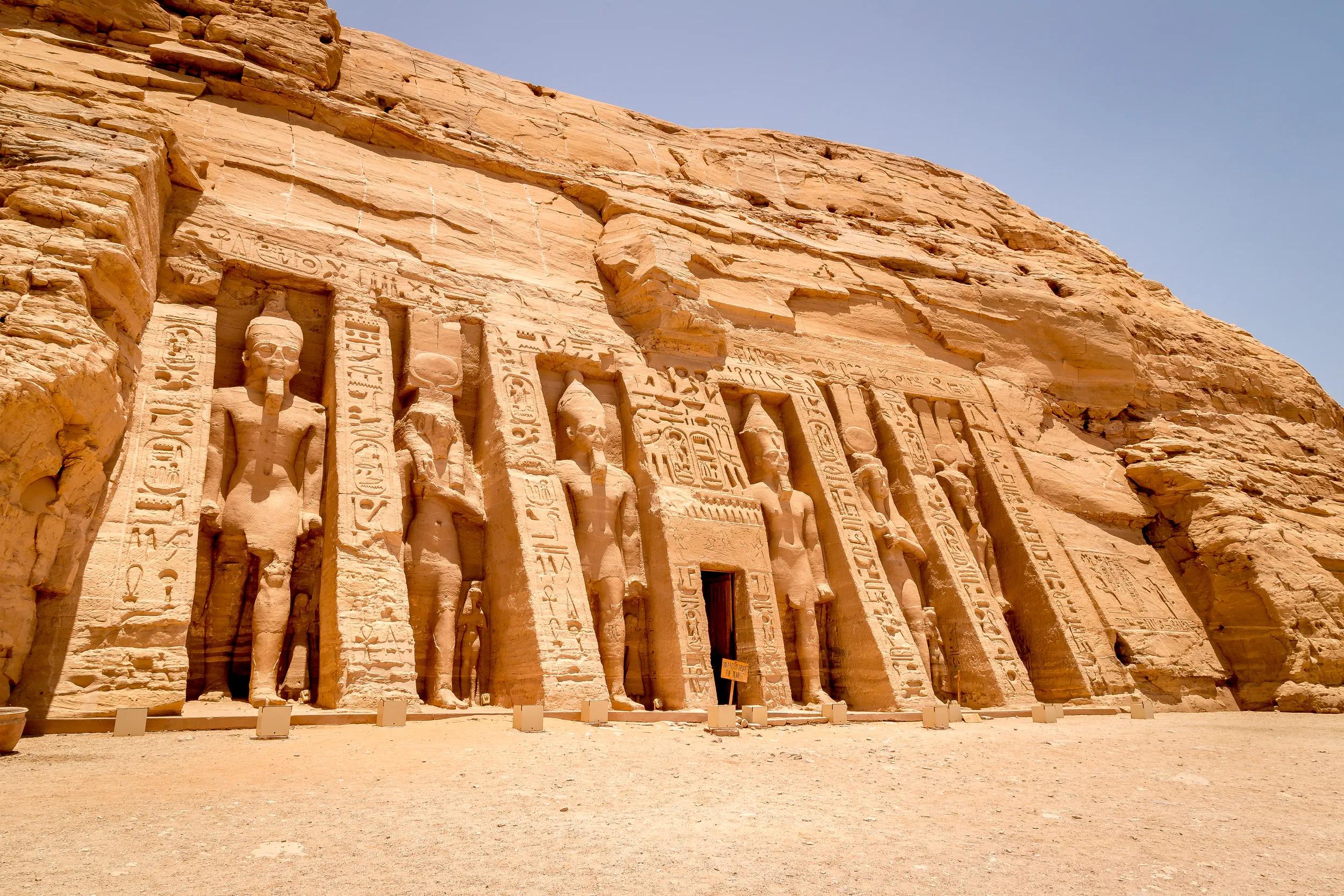 The Hathor Temple of Queen Nefertari at Abu Simbel in Egypt, Africa