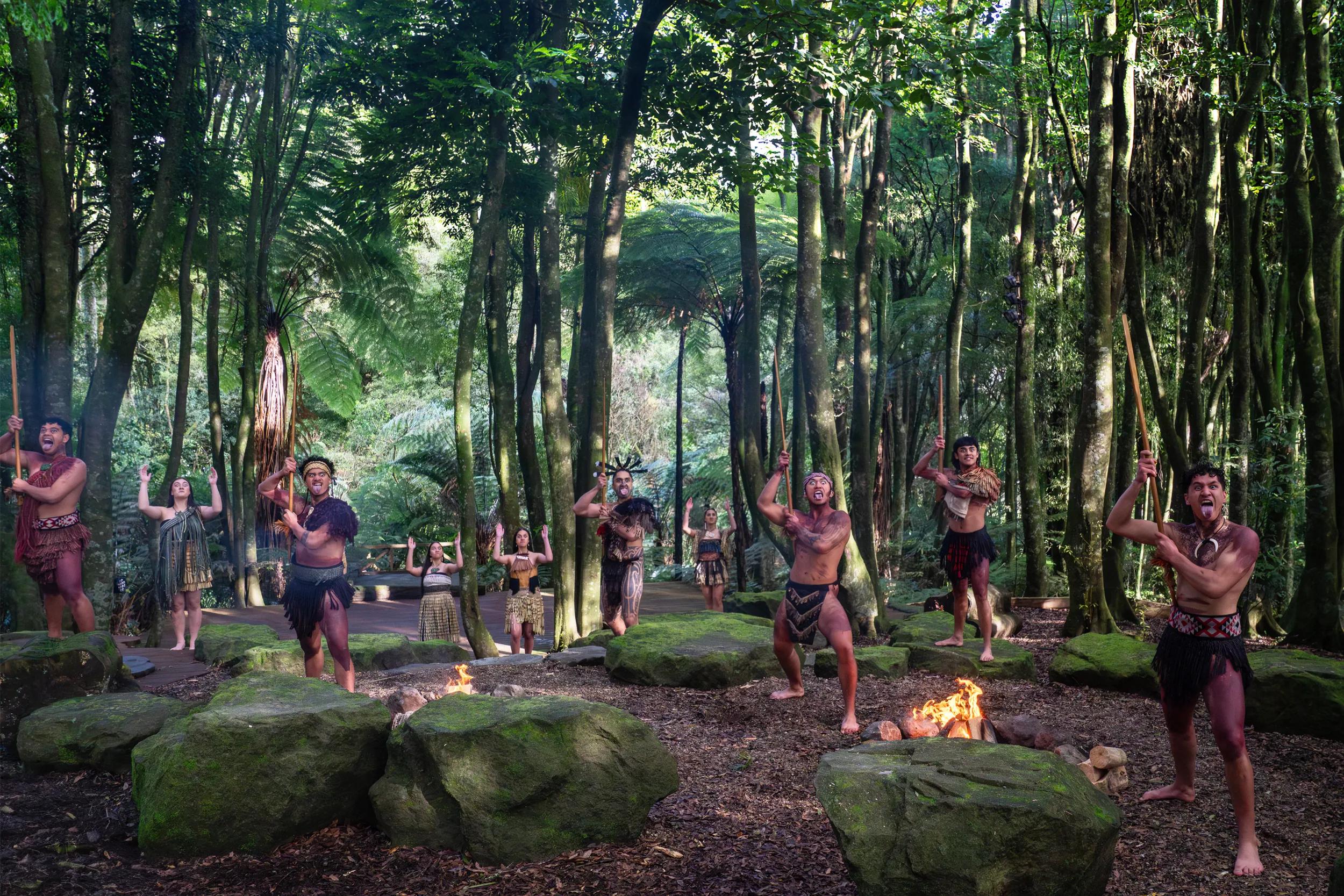 Te Pa Tu Culture Performance, NZ.

Tree canopy modified in Photoshop to allow for copy placement